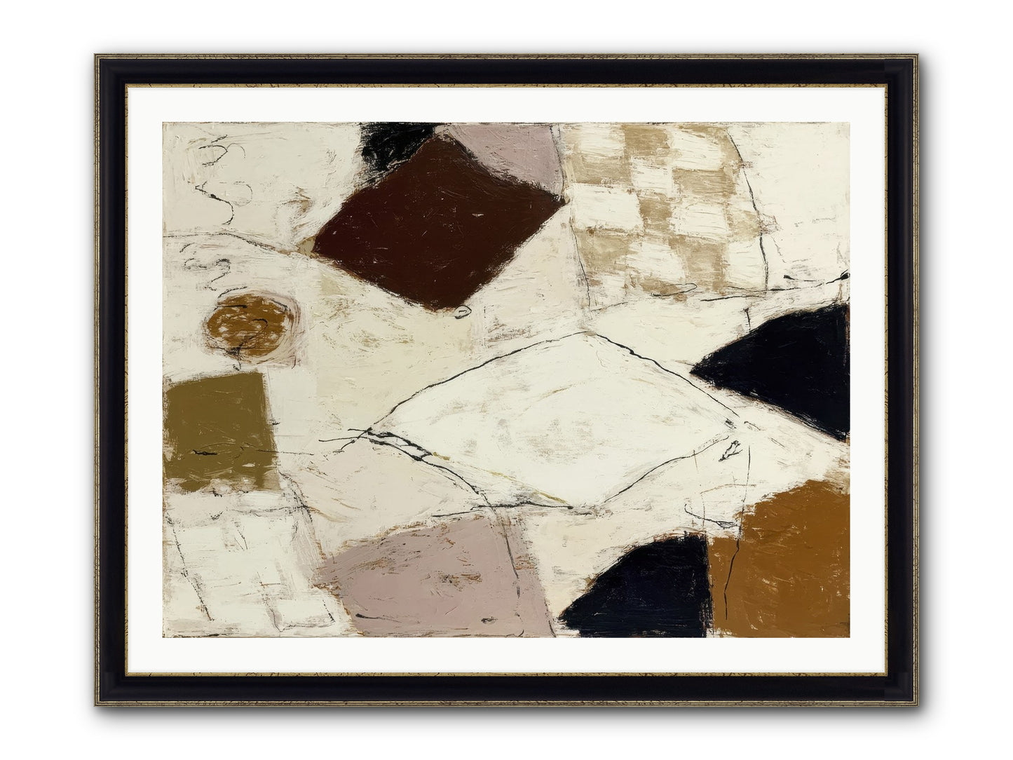 Harbored Framed Print - Black & Gold 40x30