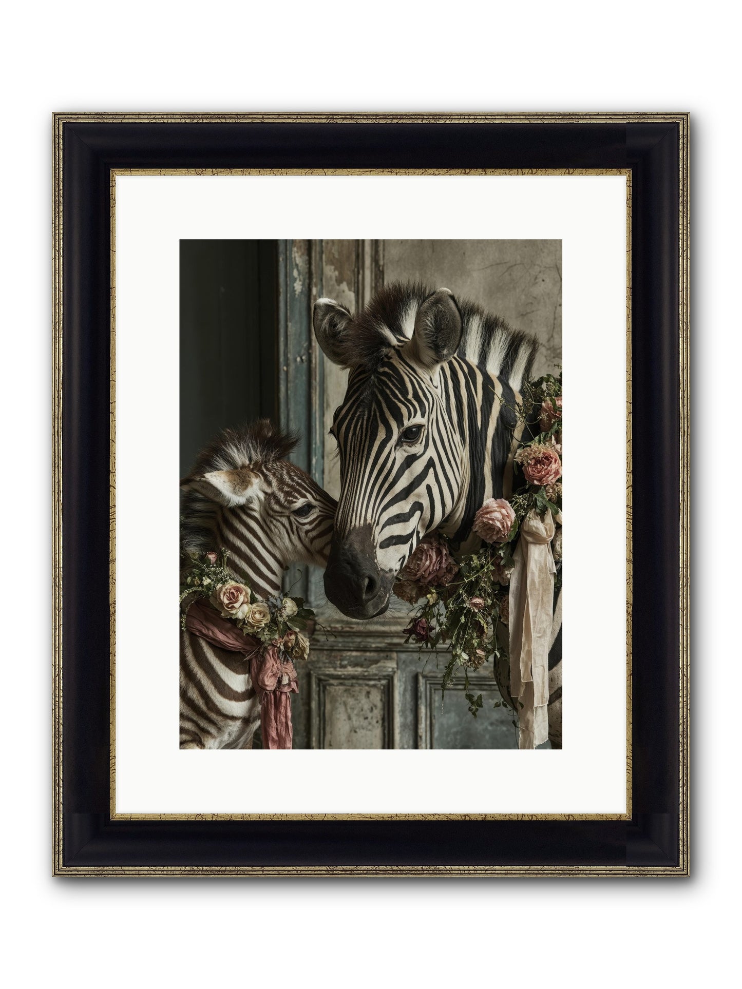 Hariette Framed Print - Black & Gold 12x16