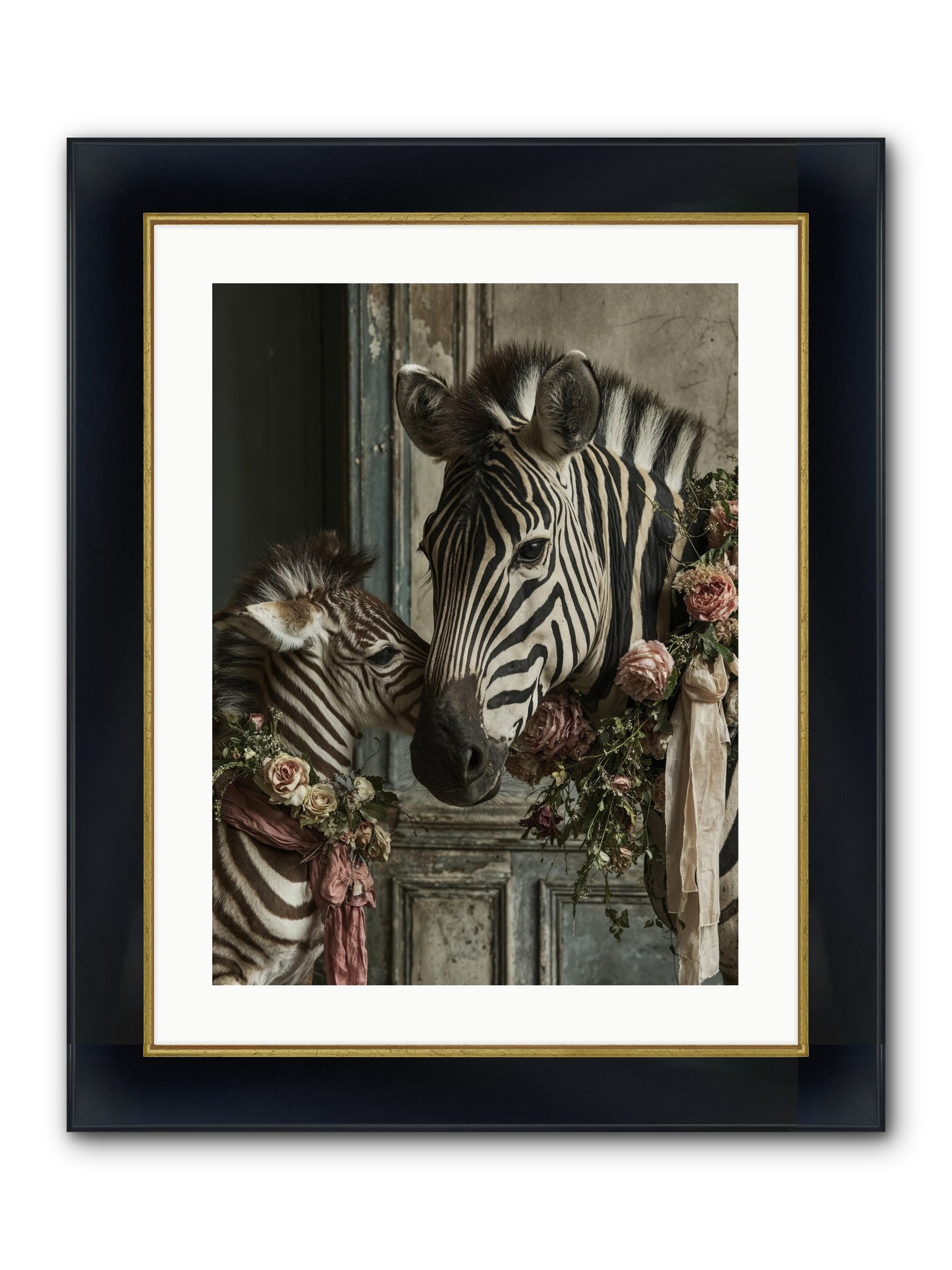 Hariette Framed Print - Wide Black w/Gold 18x24