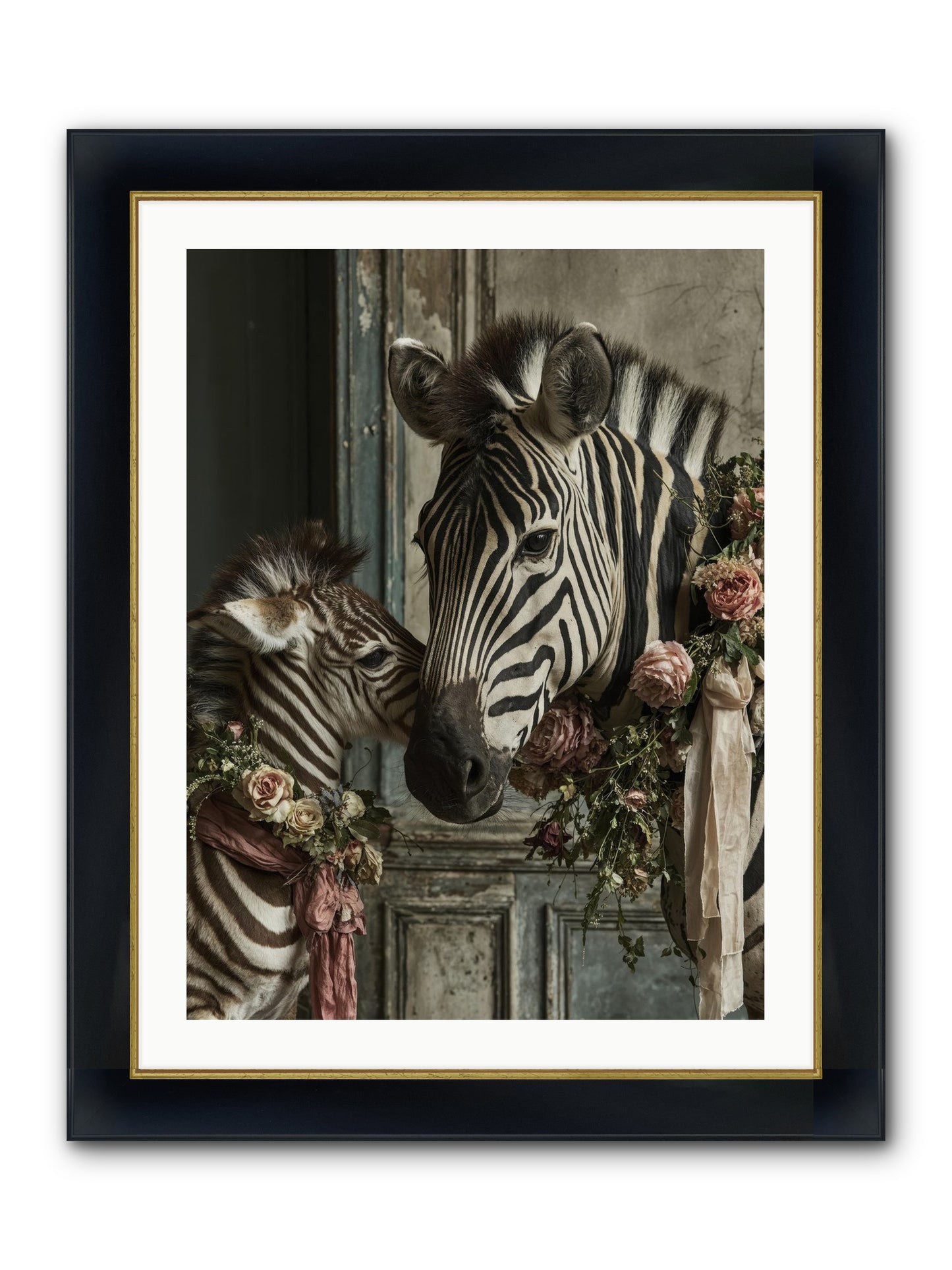 Hariette Framed Print - Wide Black w/Gold 24x32