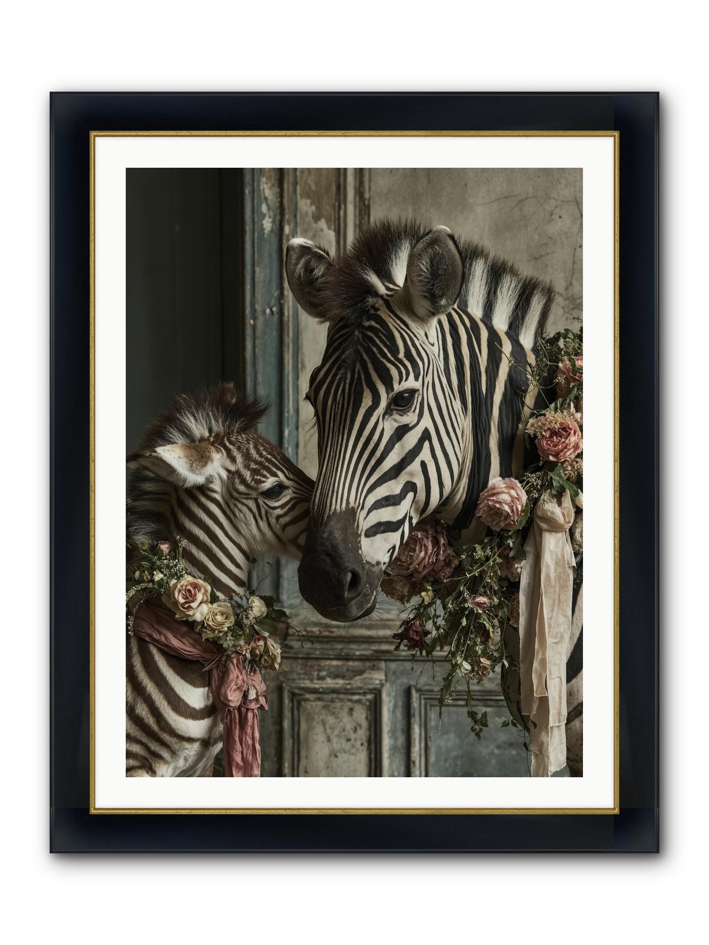 Hariette Framed Print - Wide Black w/Gold 30x40