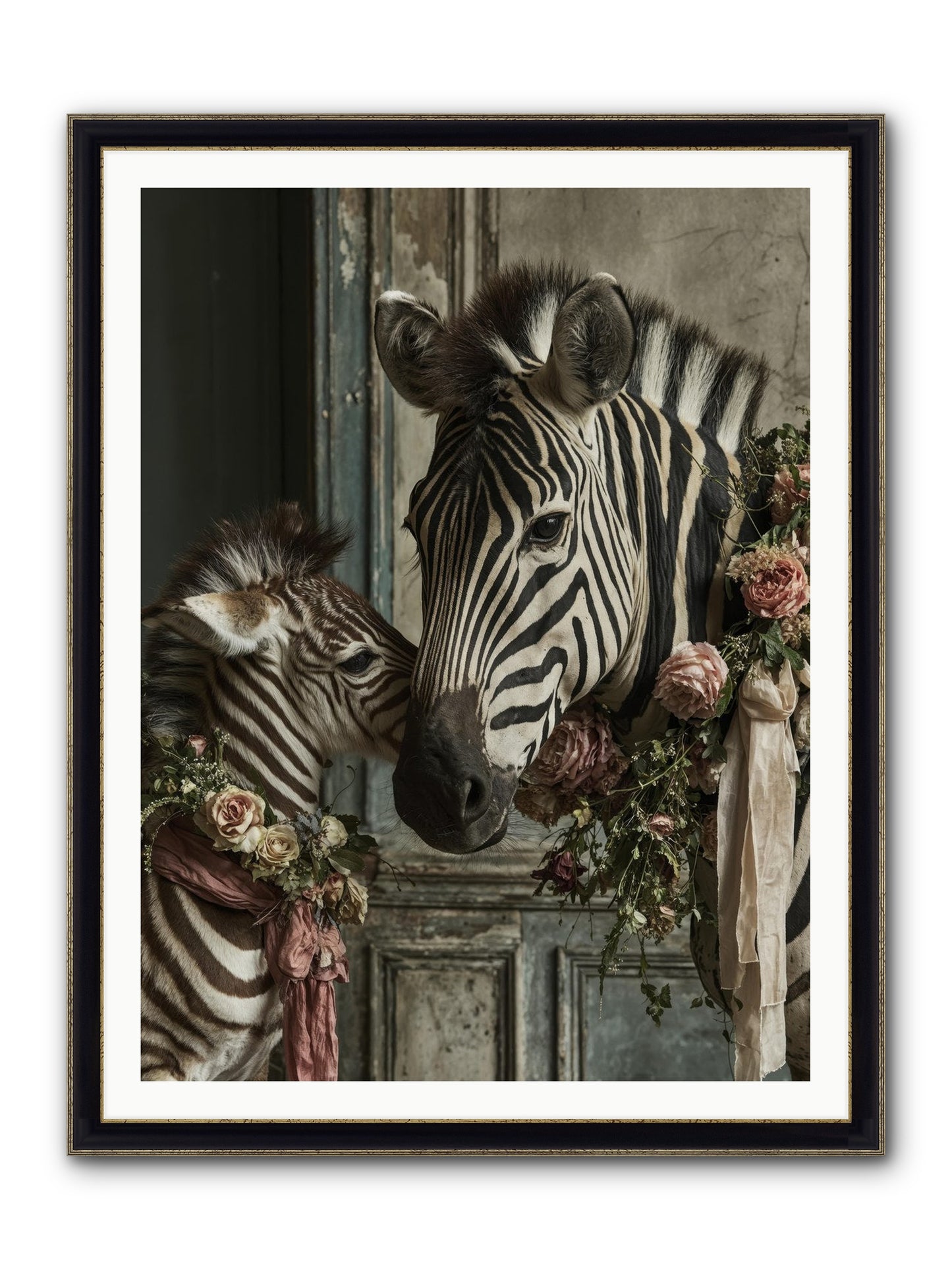 Hariette Framed Print - Black & Gold 36x48