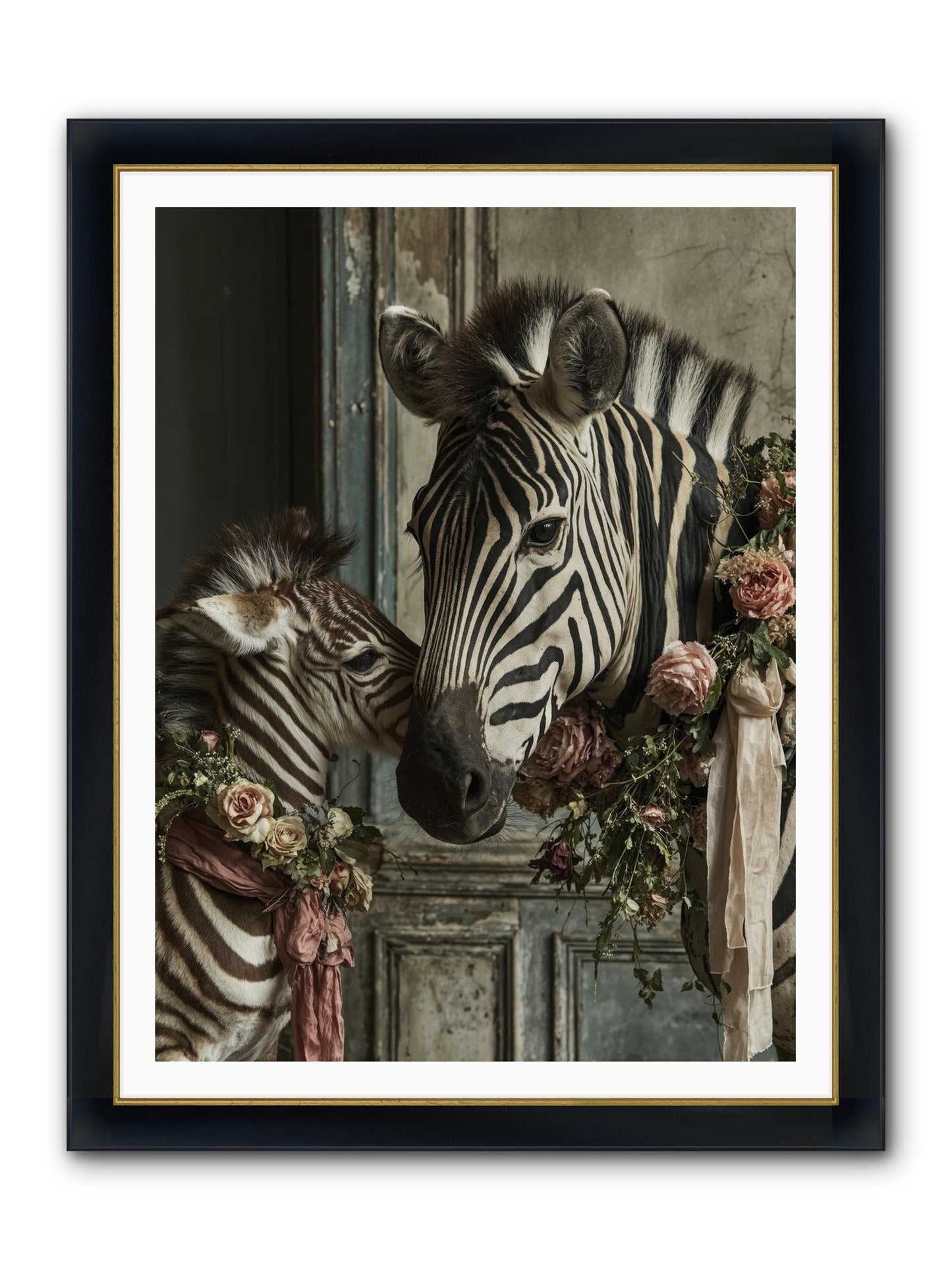 Hariette Framed Print - Wide Black w/Gold 36x48