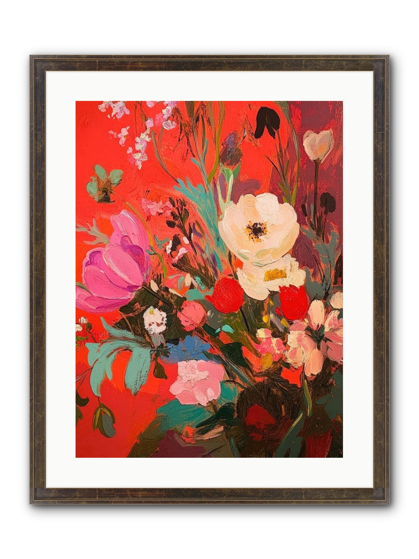 Harlequin Bijou Framed Print - Slimwoods Black/Gold 18x24