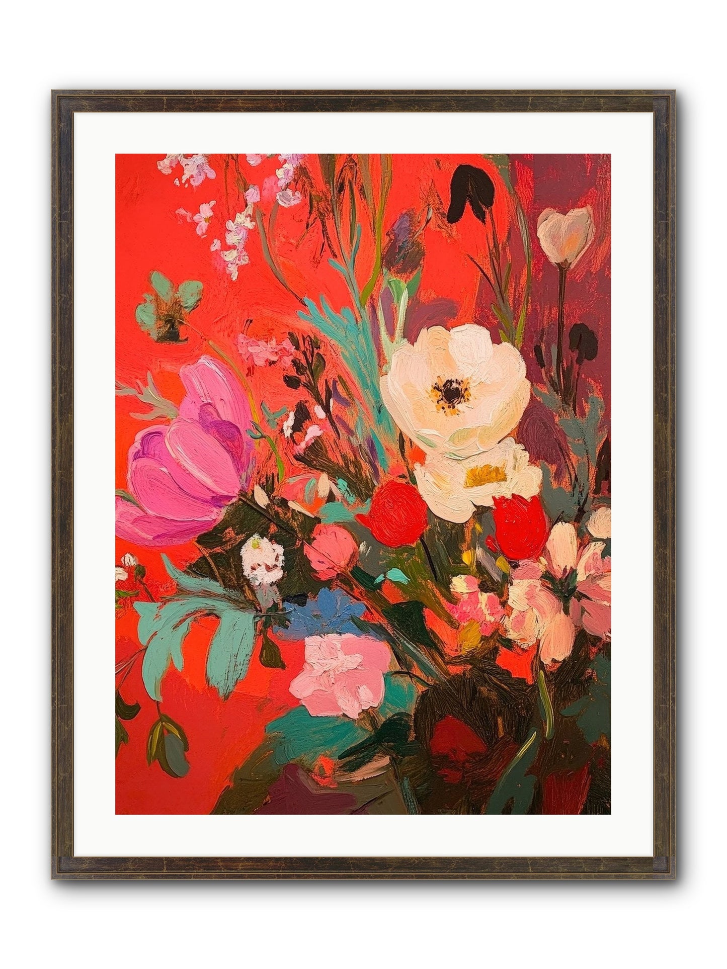 Harlequin Bijou Framed Print - Slimwoods Black/Gold 24x32