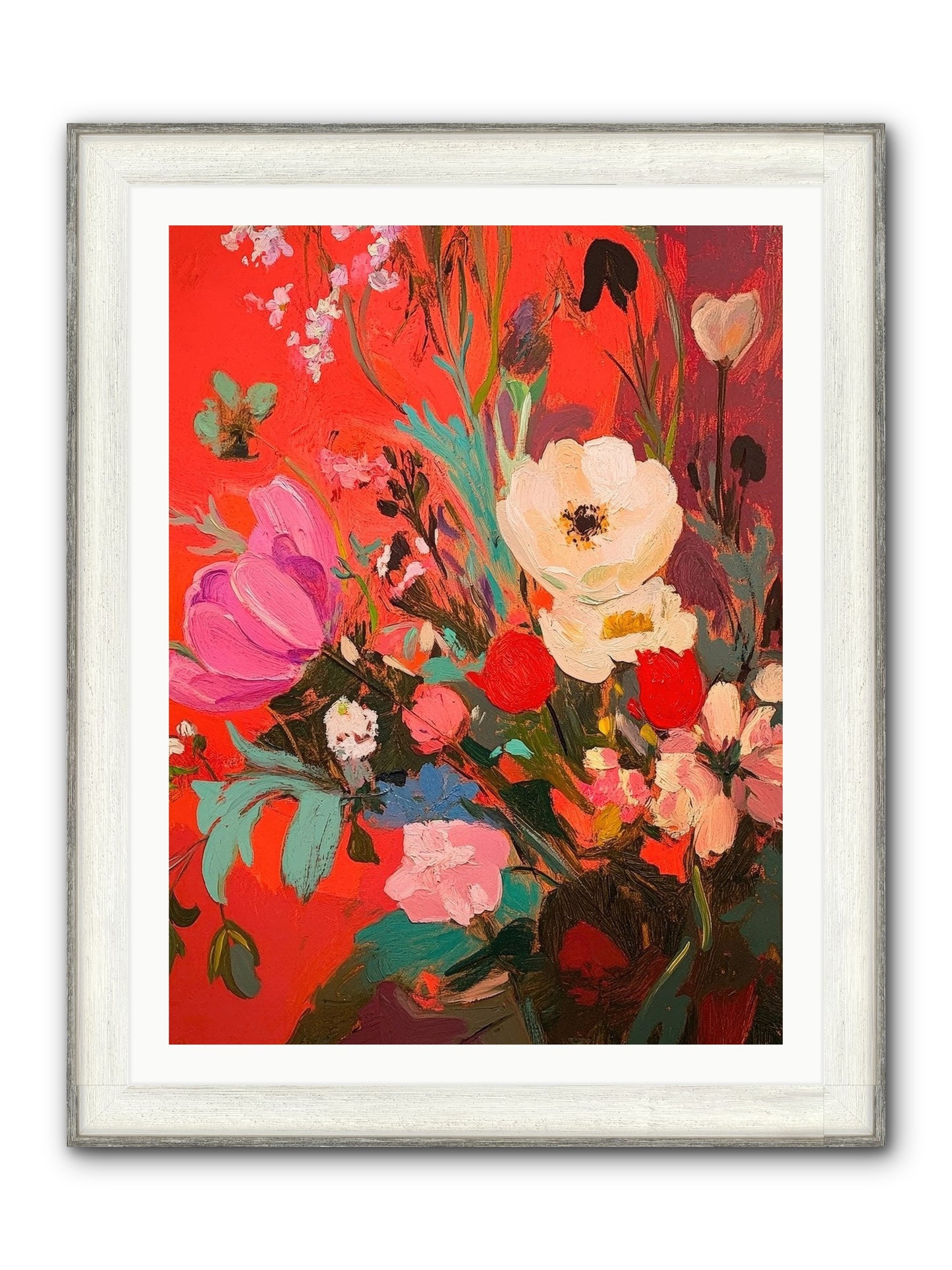 Harlequin Bijou Framed Print - Driftwood White 30x40