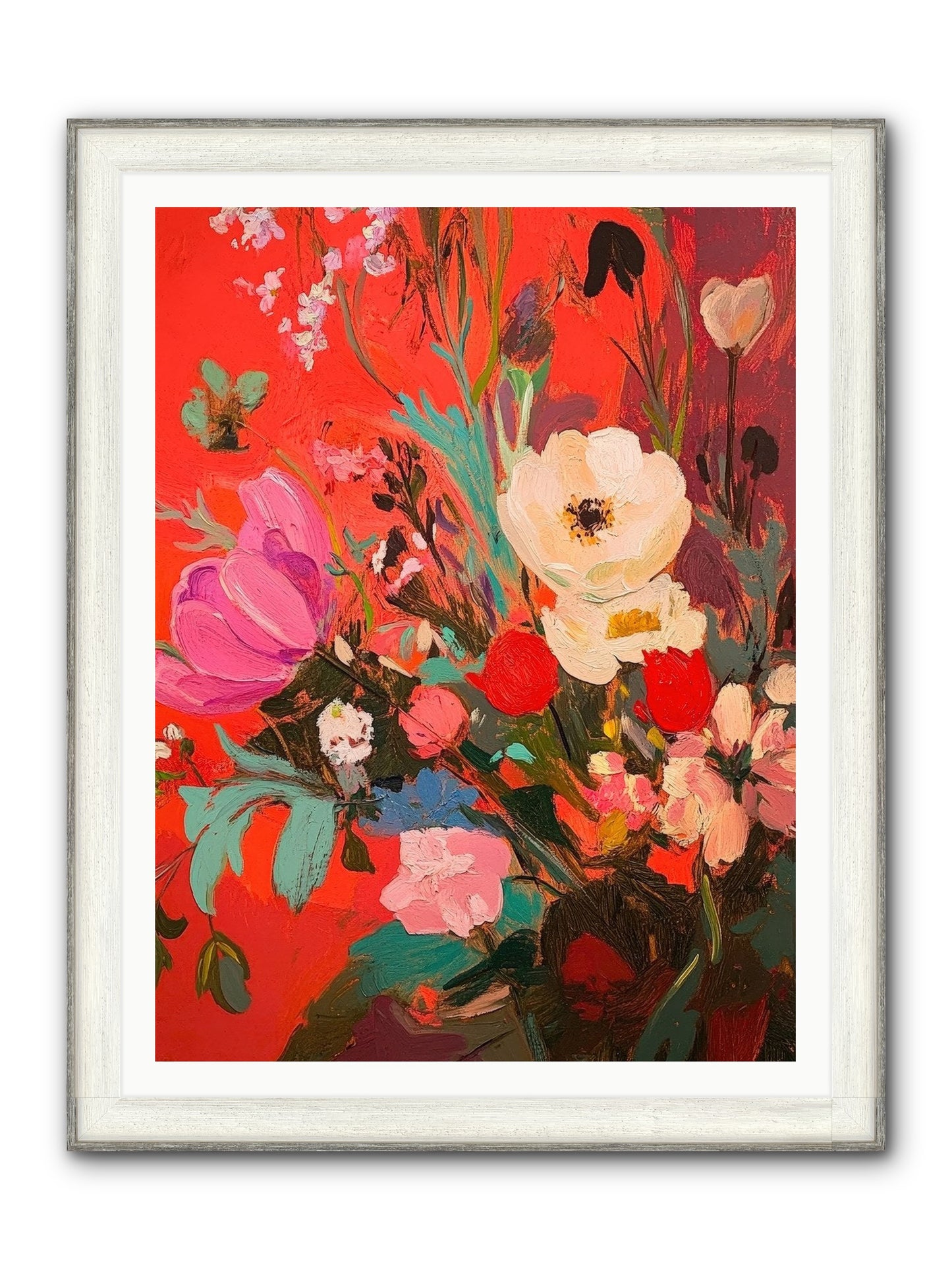 Harlequin Bijou Framed Print - Driftwood White 36x48