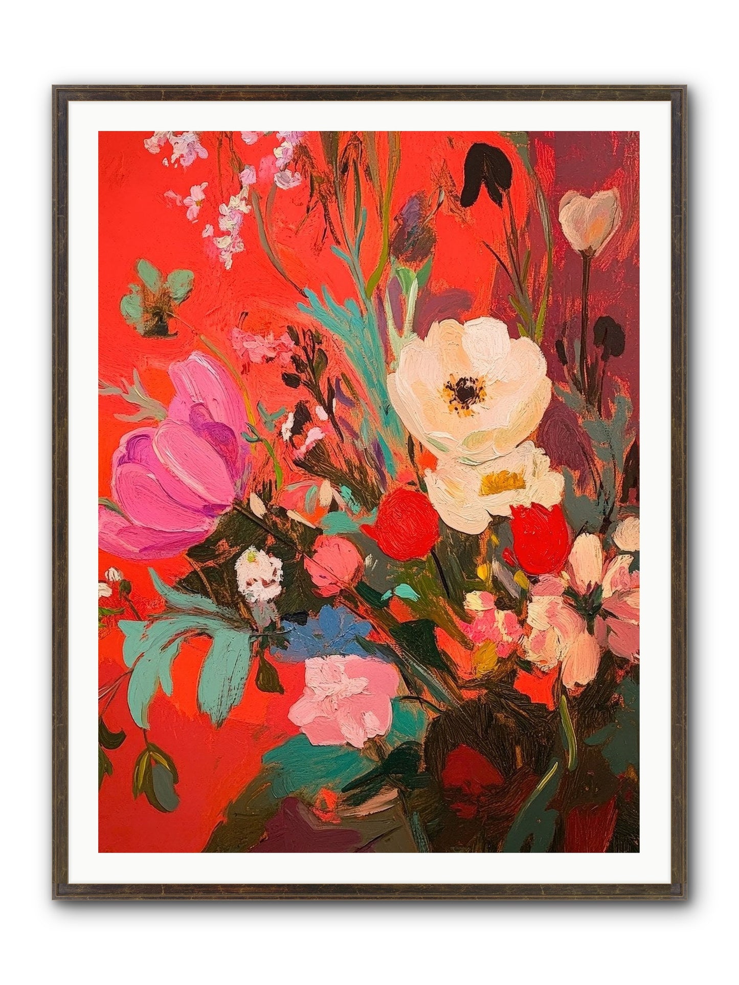 Harlequin Bijou Framed Print - Slimwoods Black/Gold 36x48