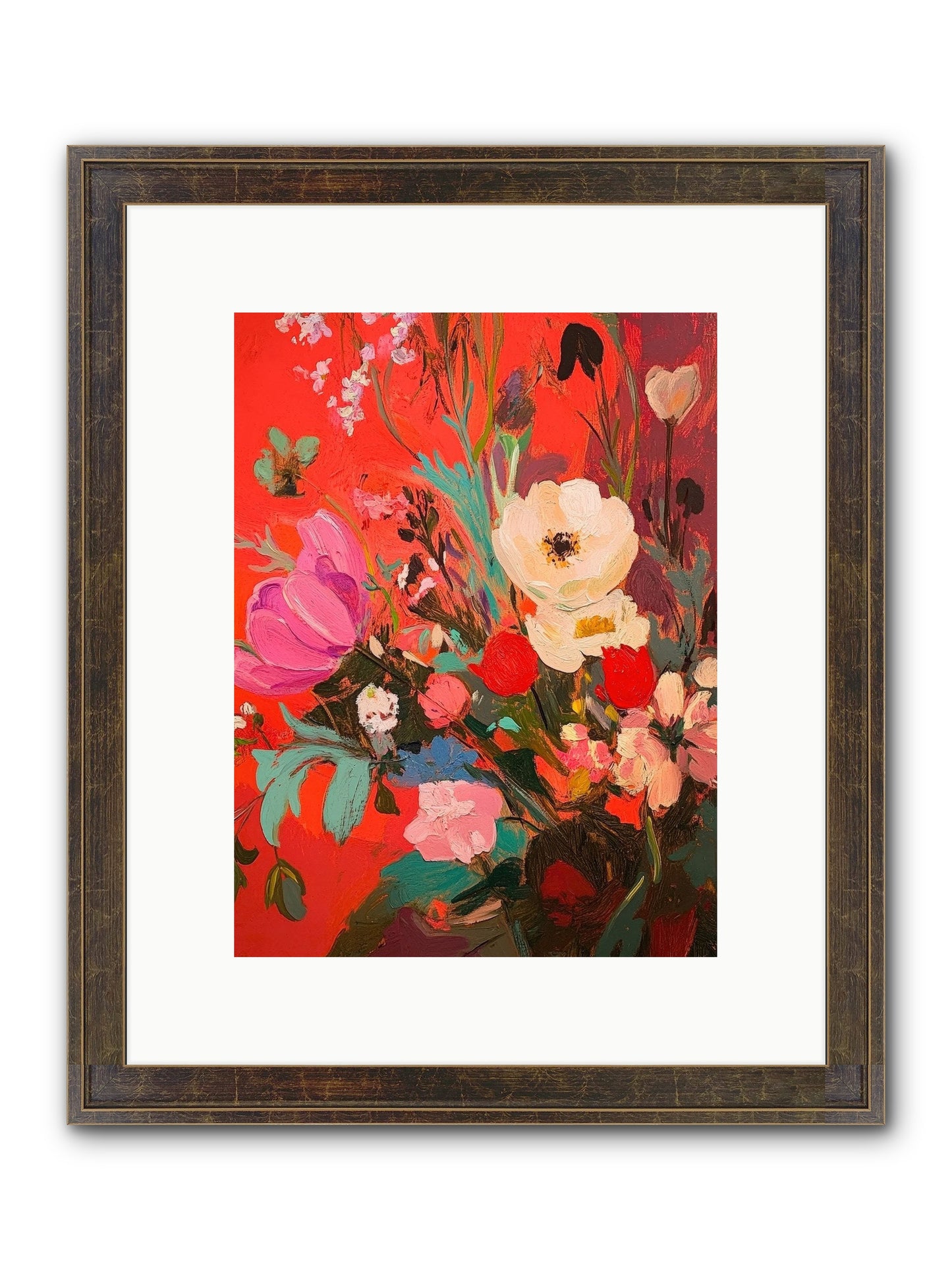 Harlequin Bijou Framed Print - Slimwoods Black/Gold 9x12