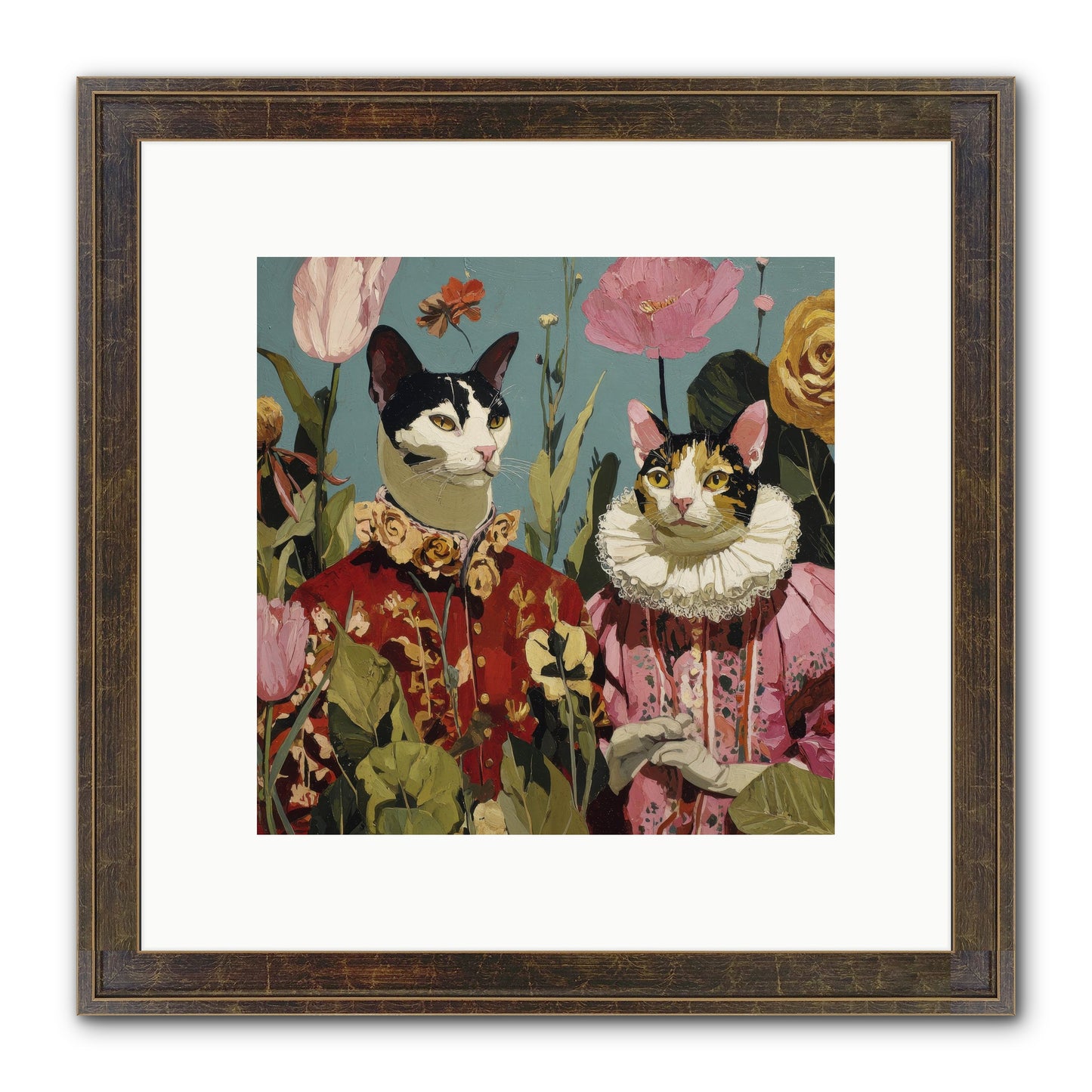 Harlequin Garden Society No.1 Framed Print - Slimwoods Black/Gold 10x10