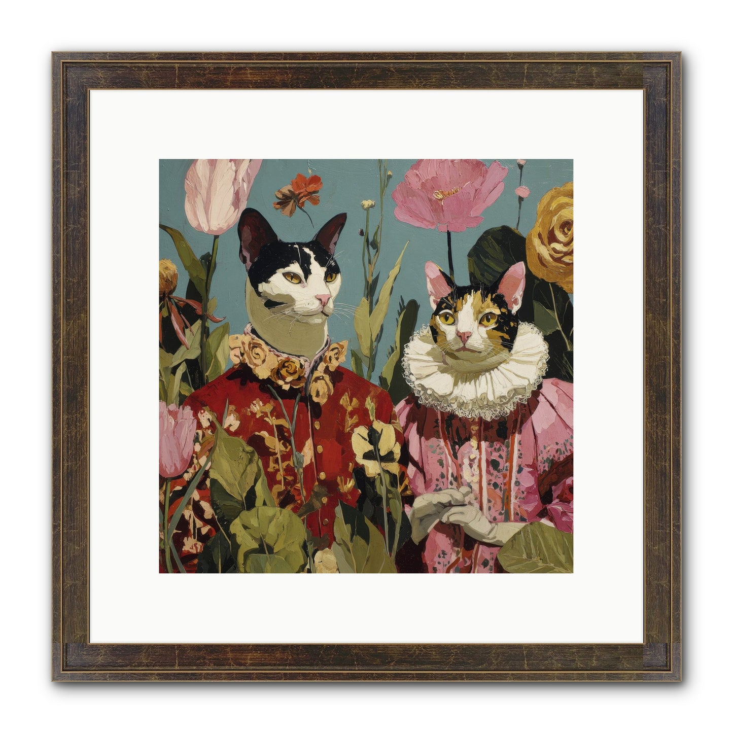 Harlequin Garden Society No.1 Framed Print - Slimwoods Black/Gold 12x12