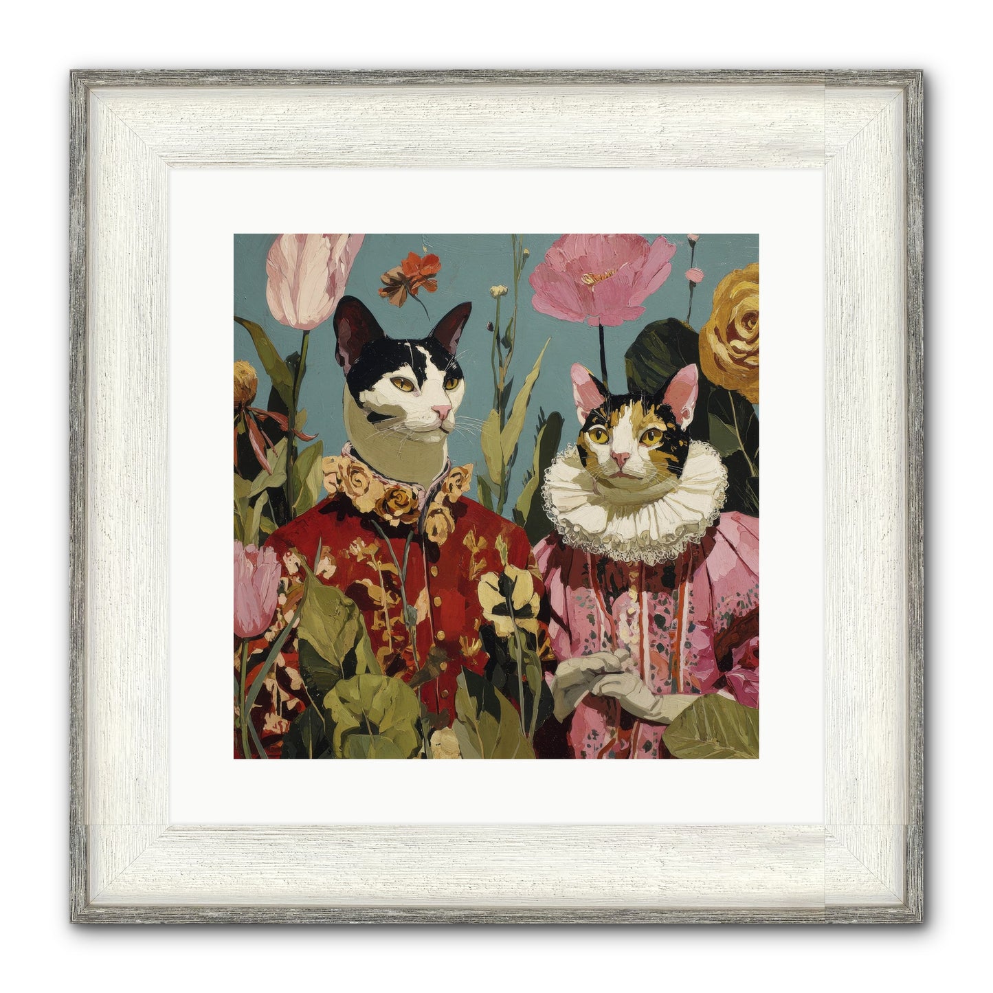 Harlequin Garden Society No.1 Framed Print - Driftwood White 16x16