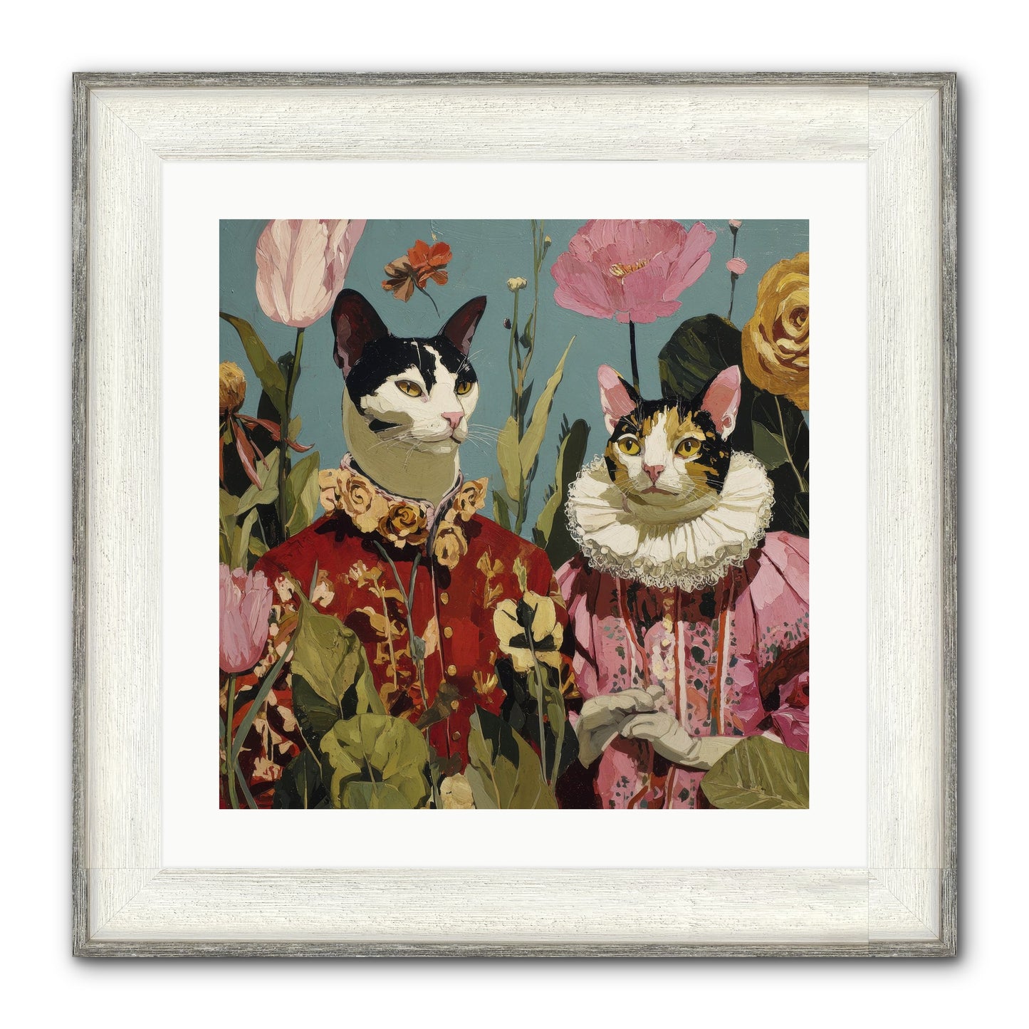 Harlequin Garden Society No.1 Framed Print - Driftwood White 20x20