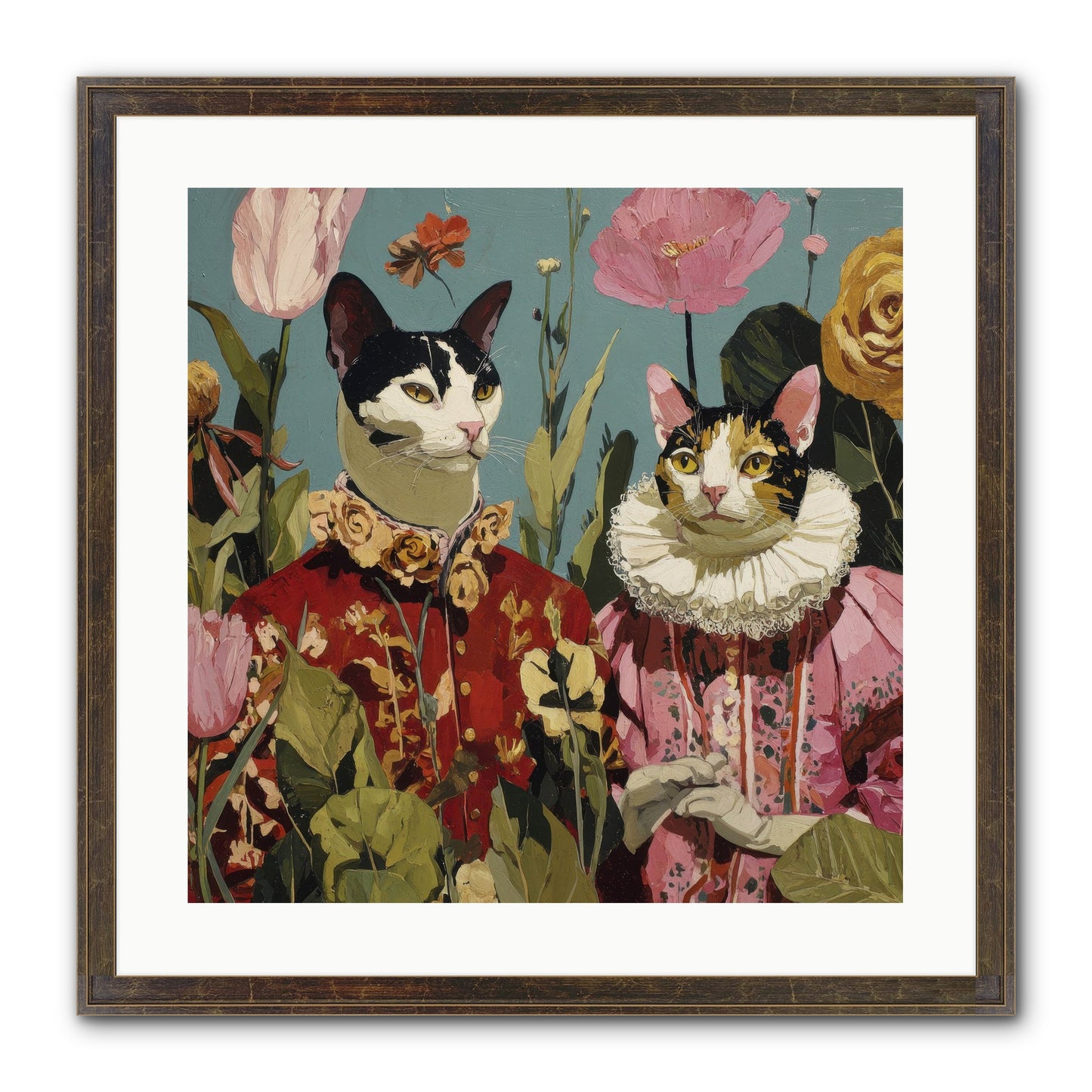 Harlequin Garden Society No.1 Framed Print - Slimwoods Black/Gold 20x20