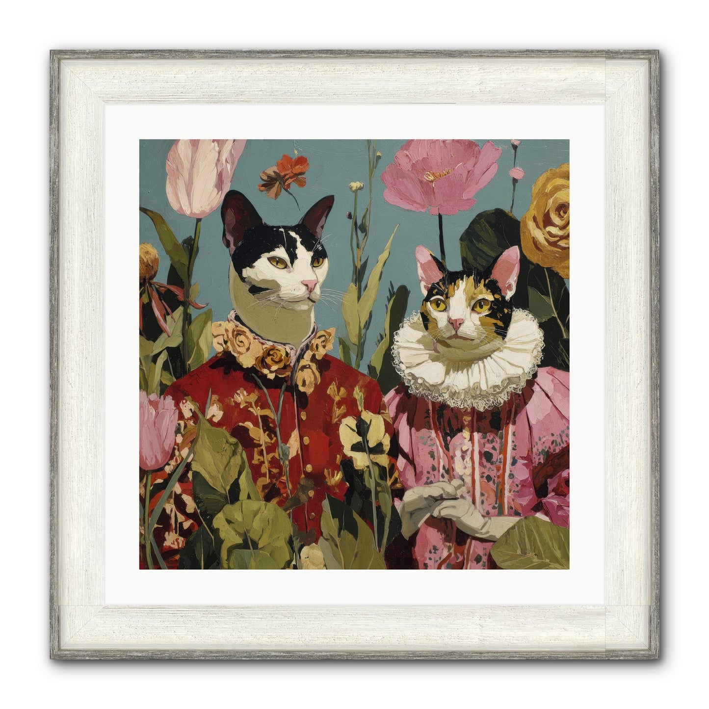 Harlequin Garden Society No.1 Framed Print - Driftwood White 24x24