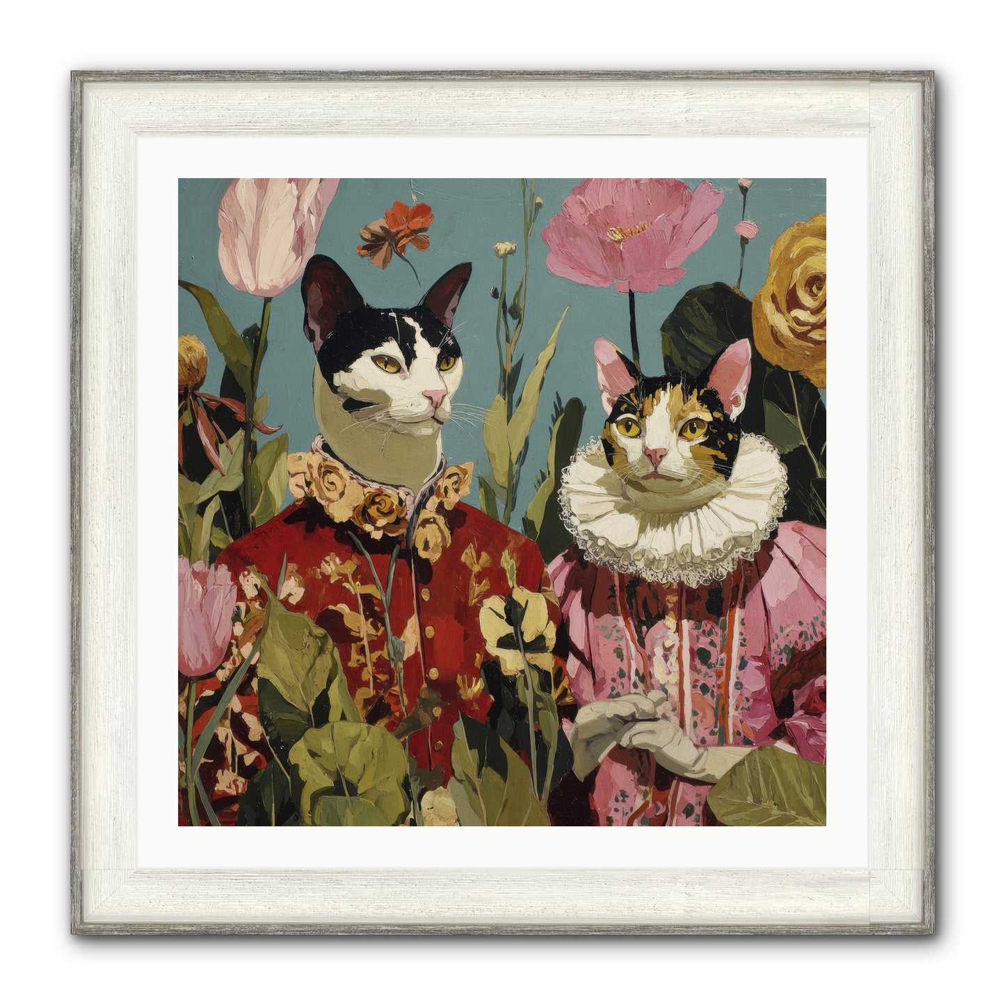 Harlequin Garden Society No.1 Framed Print - Driftwood White 30x30