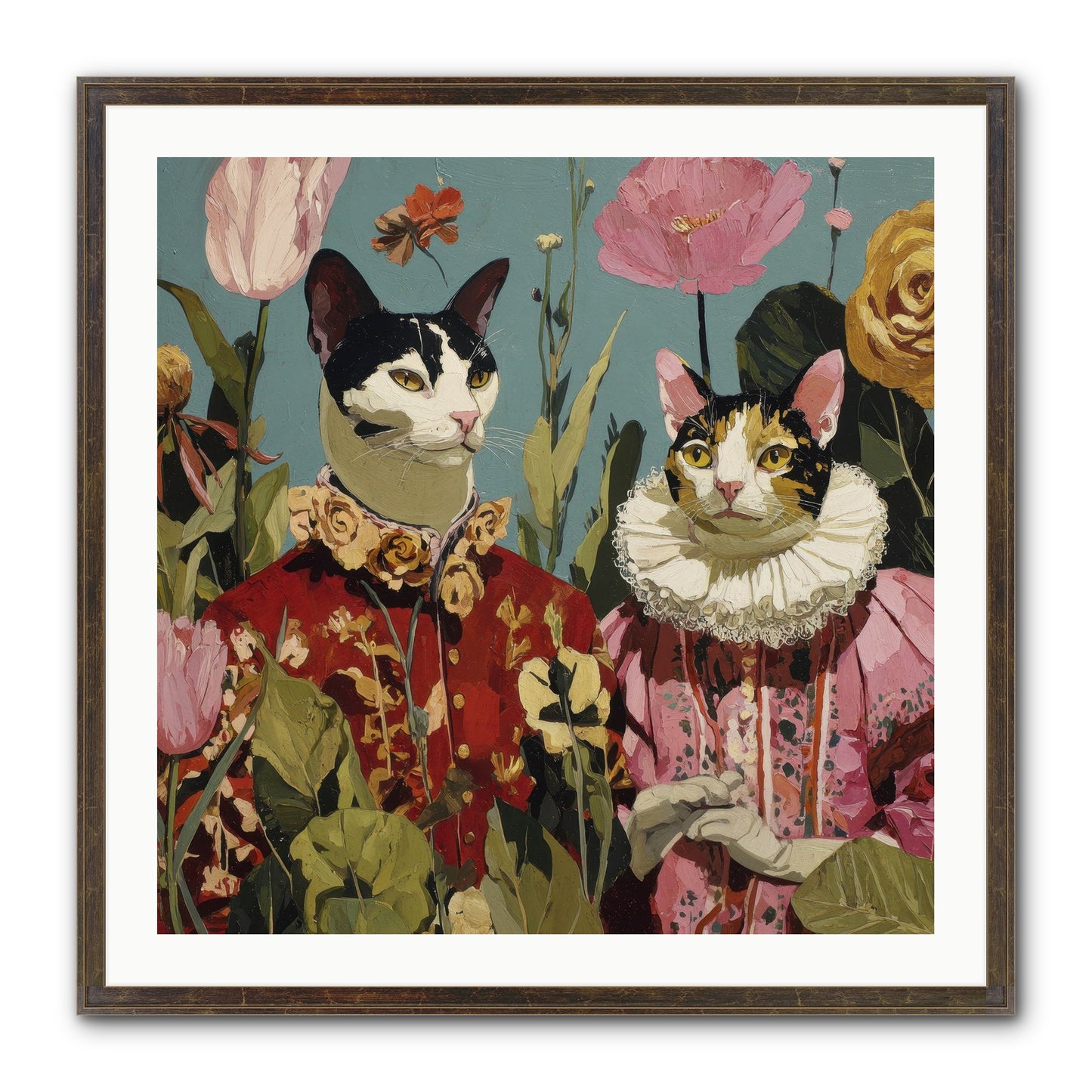 Harlequin Garden Society No.1 Framed Print - Slimwoods Black/Gold 30x30