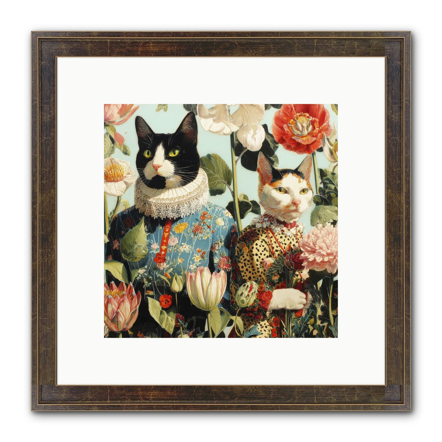 Harlequin Garden Society No.2 Framed Print - Slimwoods Black/Gold 10x10