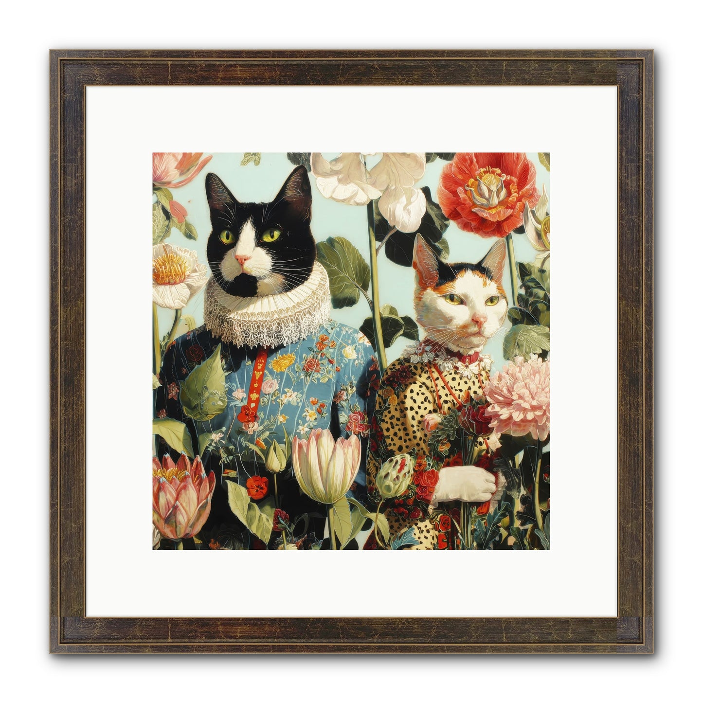 Harlequin Garden Society No.2 Framed Print - Slimwoods Black/Gold 12x12