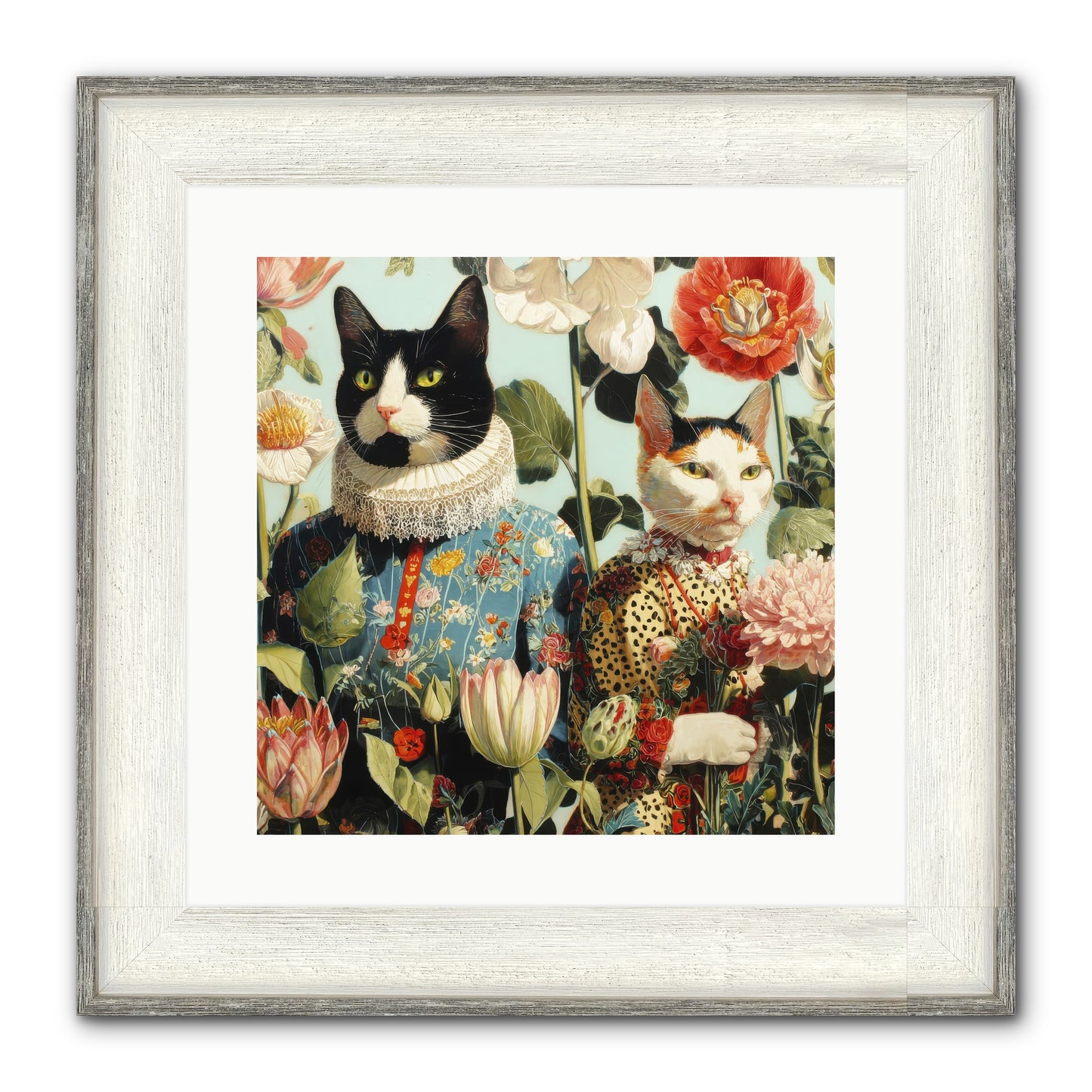 Harlequin Garden Society No.2 Framed Print - Driftwood White 16x16
