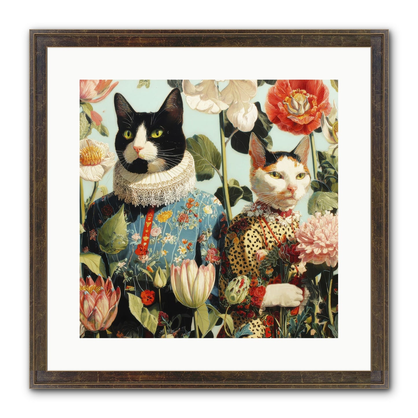 Harlequin Garden Society No.2 Framed Print - Slimwoods Black/Gold 16x16
