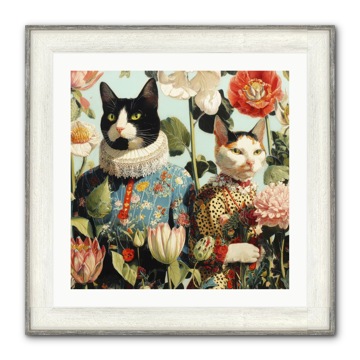 Harlequin Garden Society No.2 Framed Print - Driftwood White 24x24