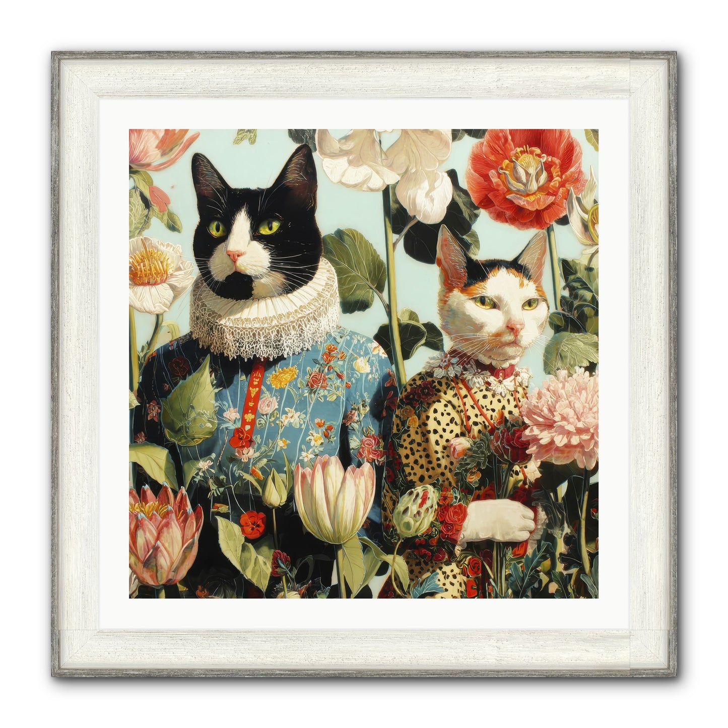 Harlequin Garden Society No.2 Framed Print - Driftwood White 30x30
