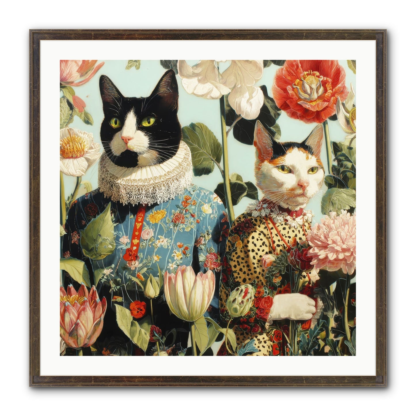 Harlequin Garden Society No.2 Framed Print - Slimwoods Black/Gold 30x30