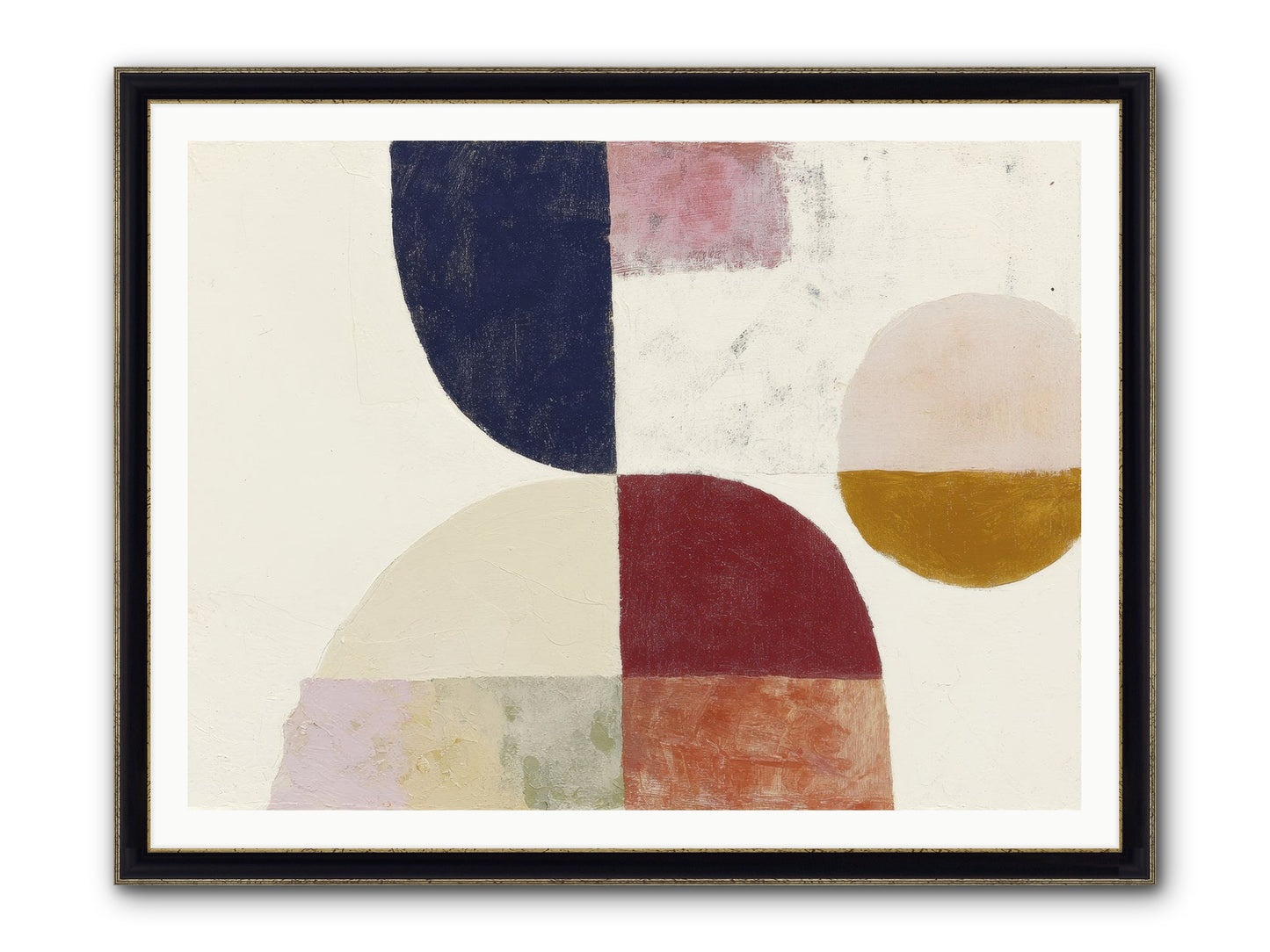 Harrow Gleam Framed Print - Black & Gold 48x36