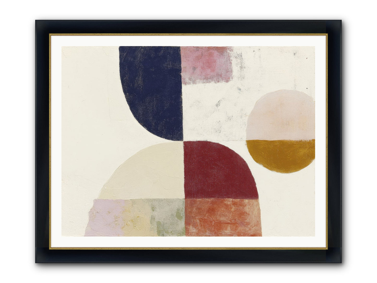 Harrow Gleam Framed Print - Wide Black w/Gold 48x36