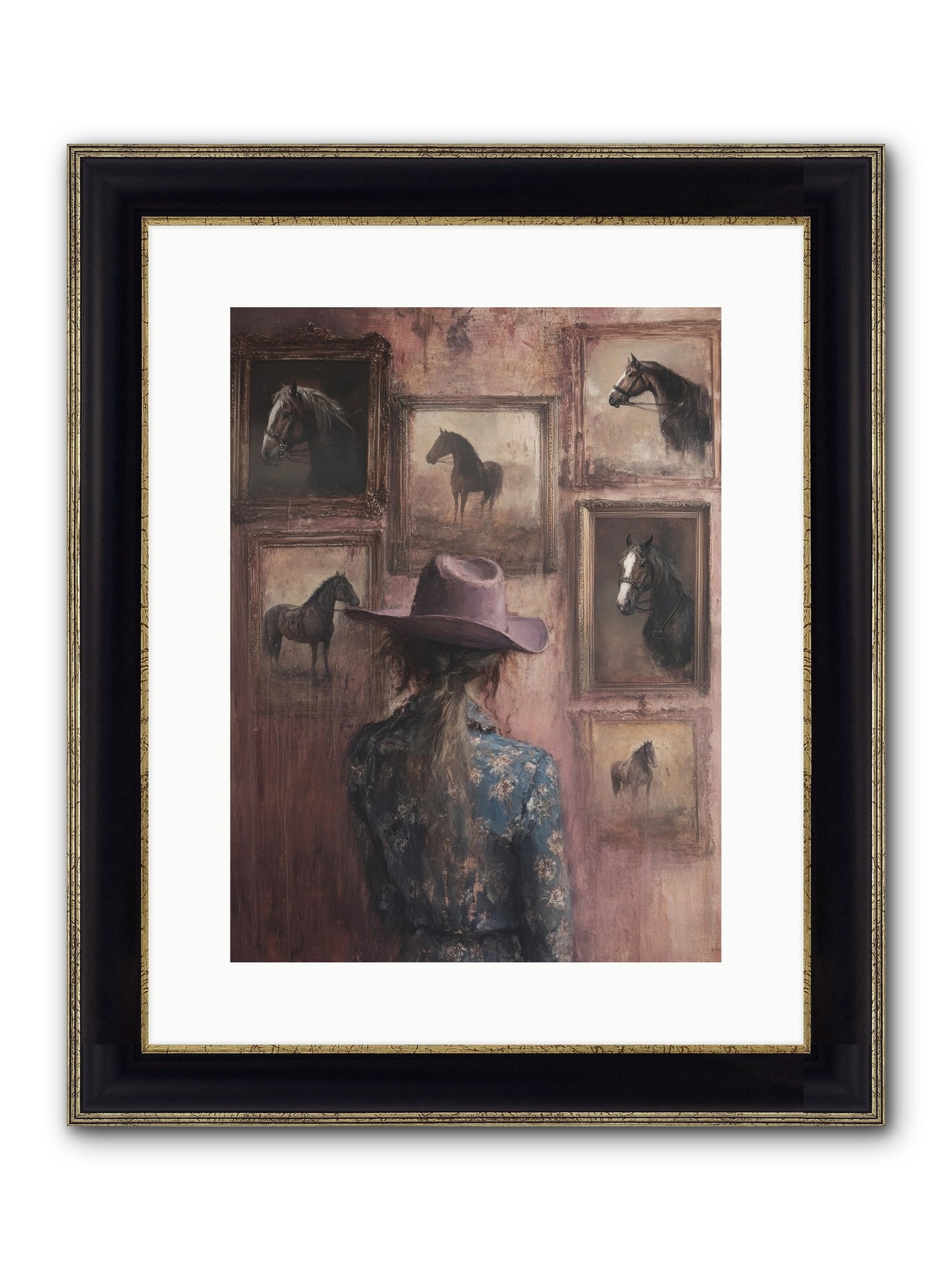 Harvest Moon Ranch Framed Print - Black & Gold 12x16