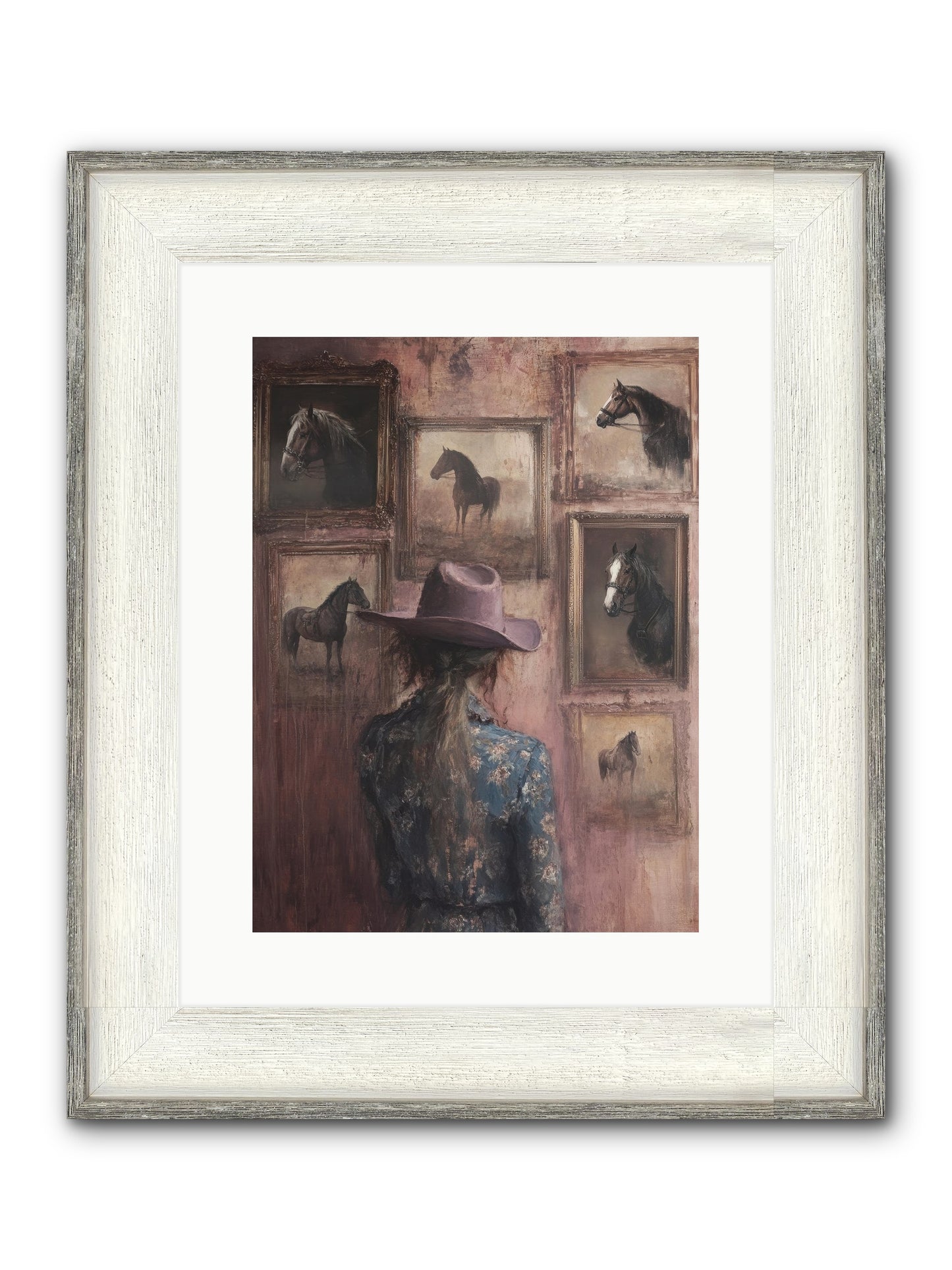 Harvest Moon Ranch Framed Print - Driftwood White 12x16