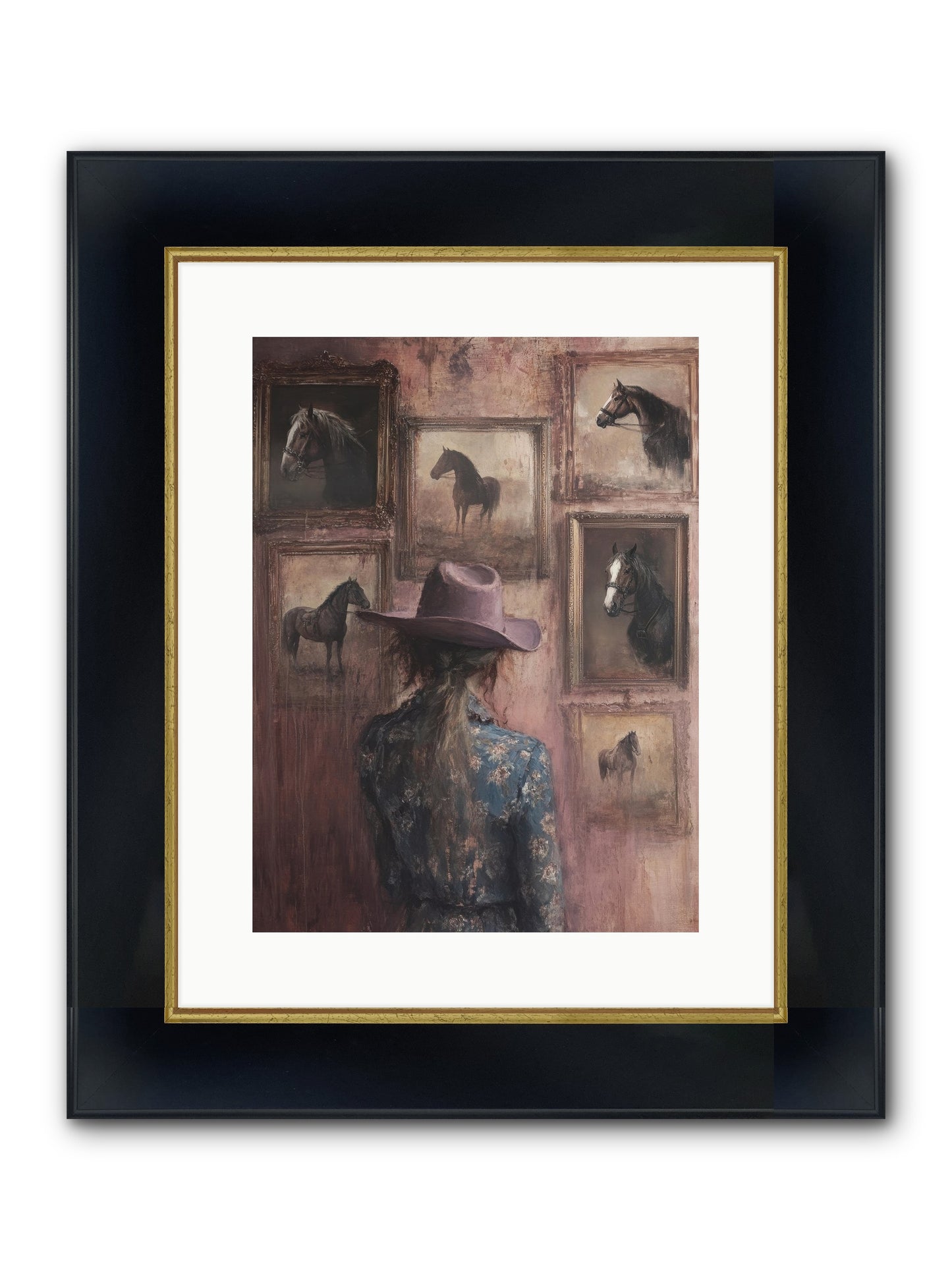 Harvest Moon Ranch Framed Print - Wide Black w/Gold 12x16