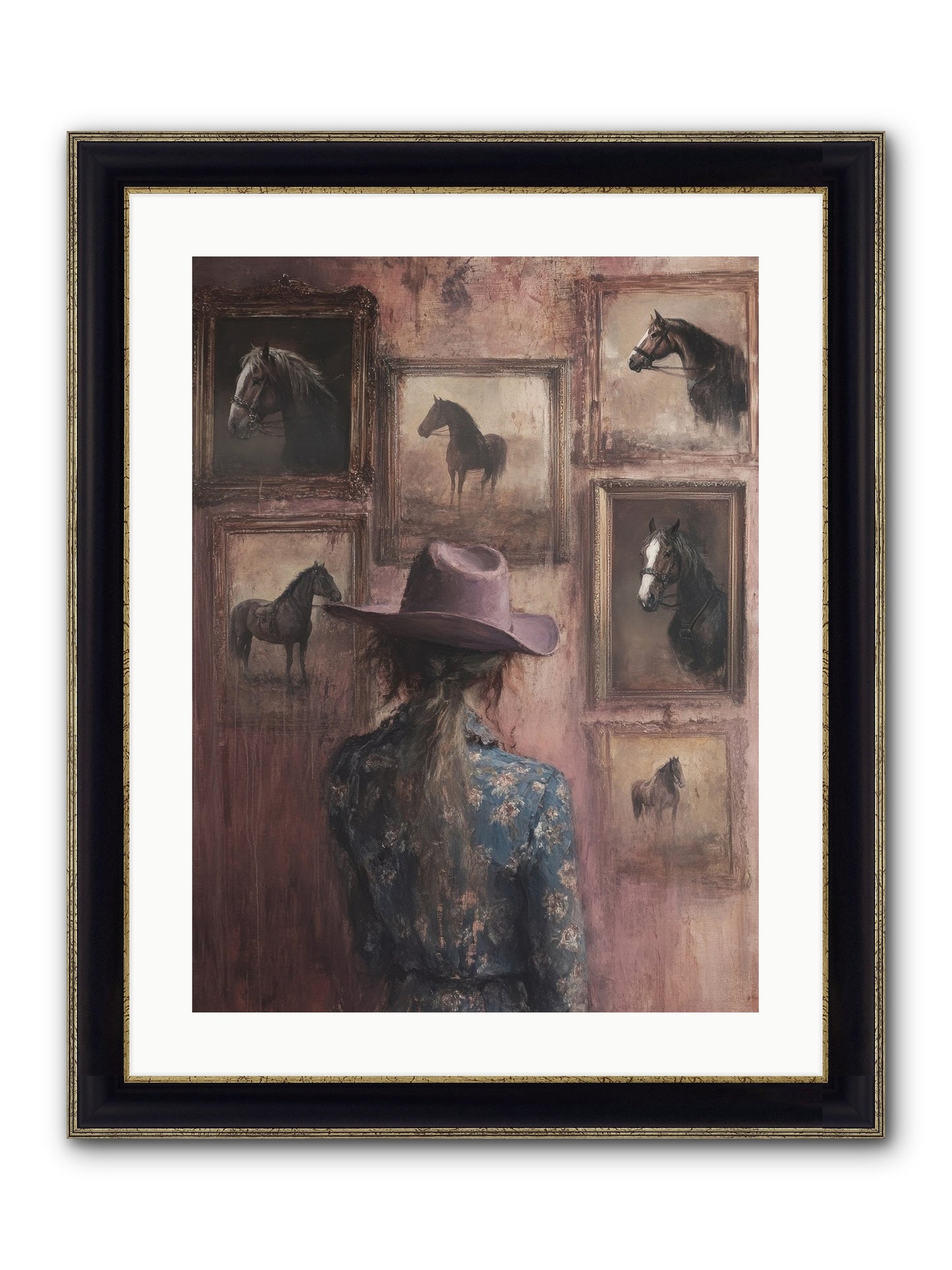 Harvest Moon Ranch Framed Print - Black & Gold 18x24