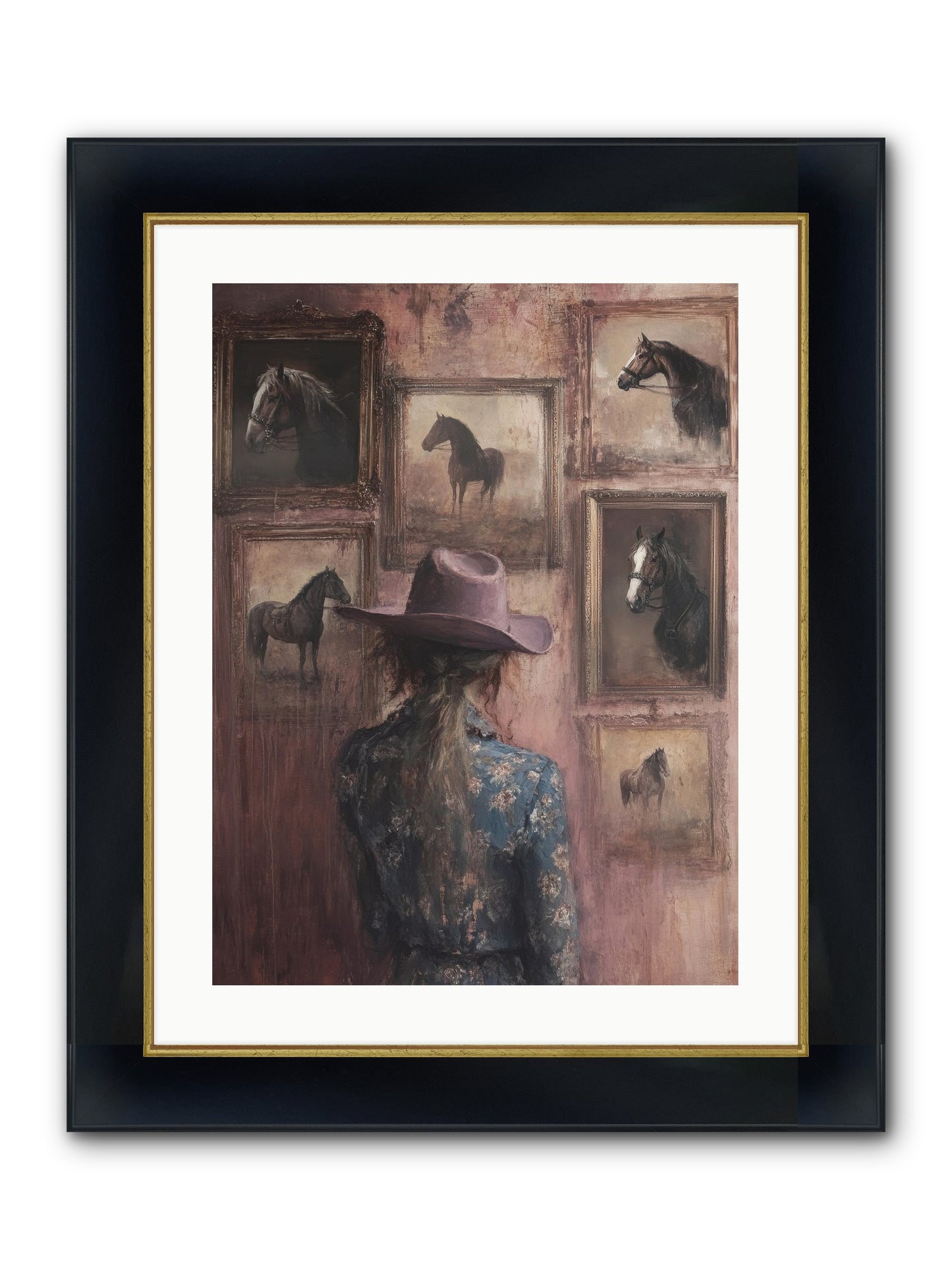 Harvest Moon Ranch Framed Print - Wide Black w/Gold 18x24