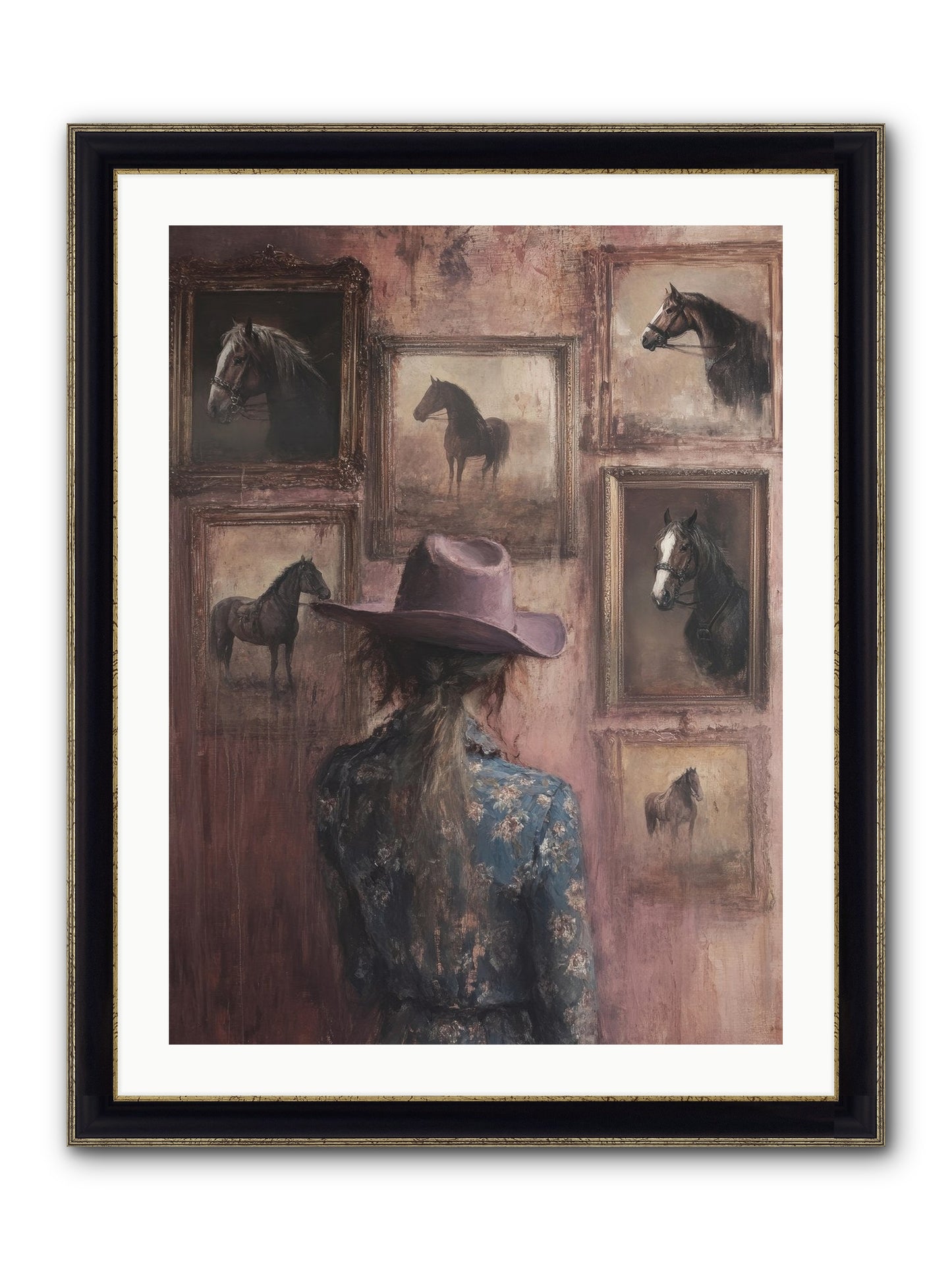 Harvest Moon Ranch Framed Print - Black & Gold 24x32