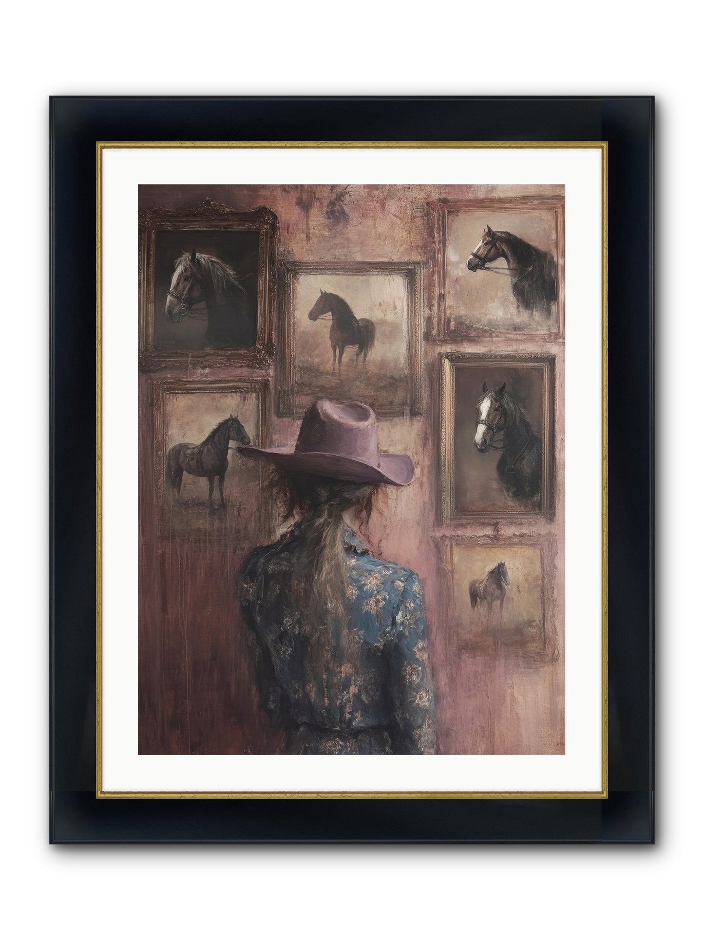 Harvest Moon Ranch Framed Print - Wide Black w/Gold 24x32