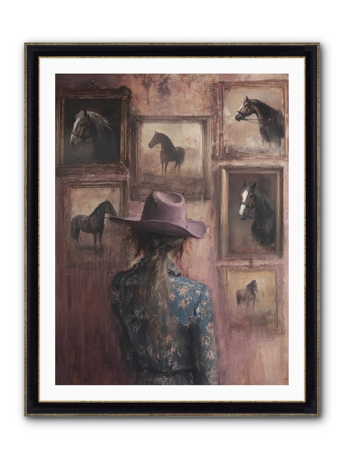 Harvest Moon Ranch Framed Print - Black & Gold 30x40