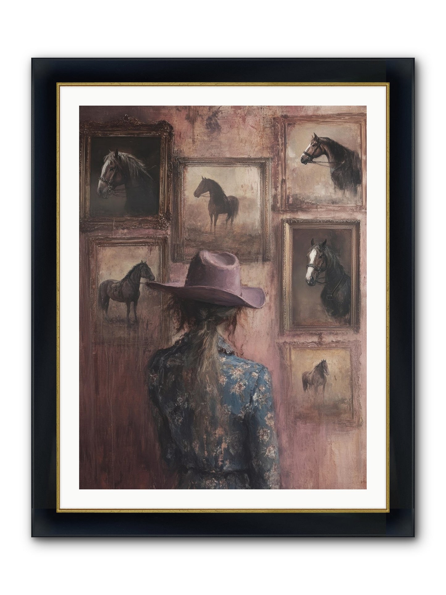 Harvest Moon Ranch Framed Print - Wide Black w/Gold 30x40