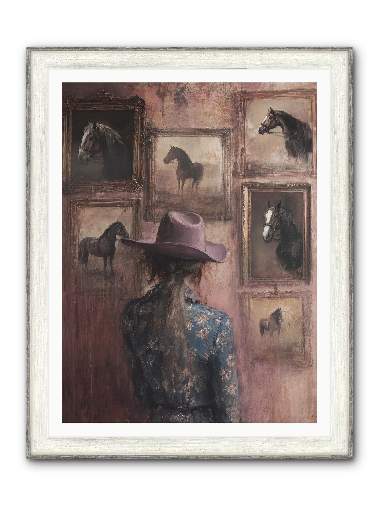 Harvest Moon Ranch Framed Print - Driftwood White 36x48