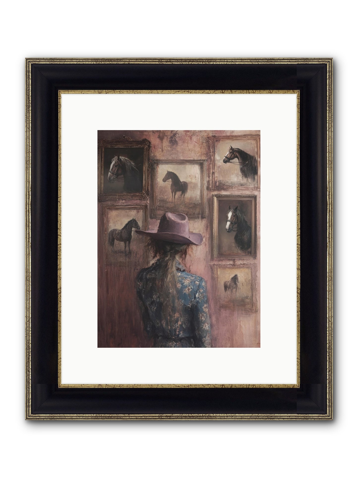 Harvest Moon Ranch Framed Print - Black & Gold 9x12