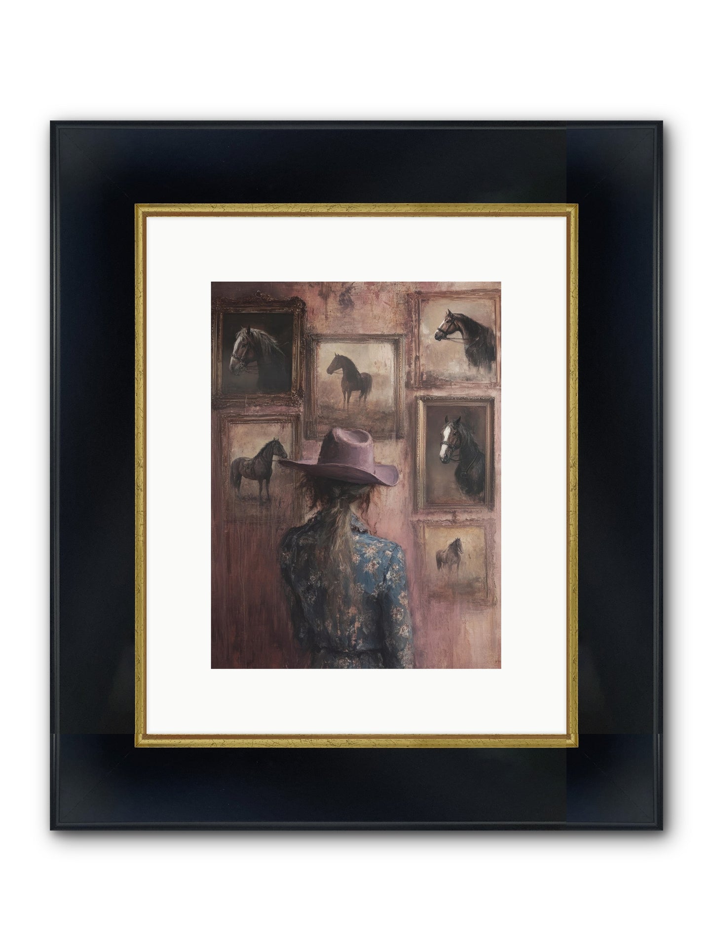 Harvest Moon Ranch Framed Print - Wide Black w/Gold 9x12