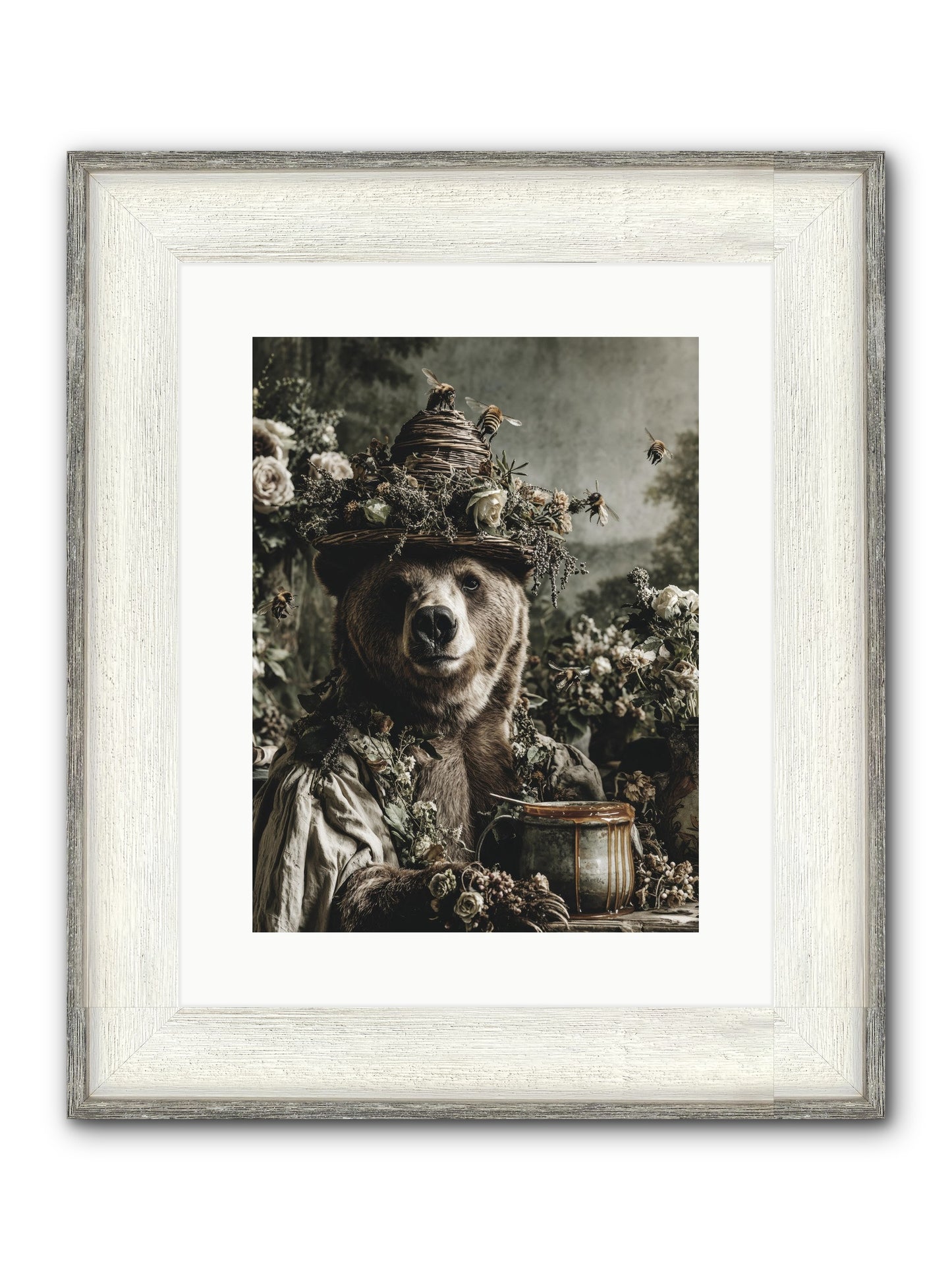 Harvest Moon's Diary Framed Print - Driftwood White 12x16