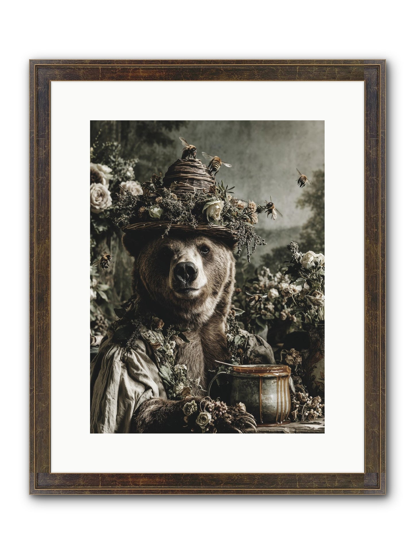 Harvest Moon's Diary Framed Print - Slimwoods Black/Gold 12x16