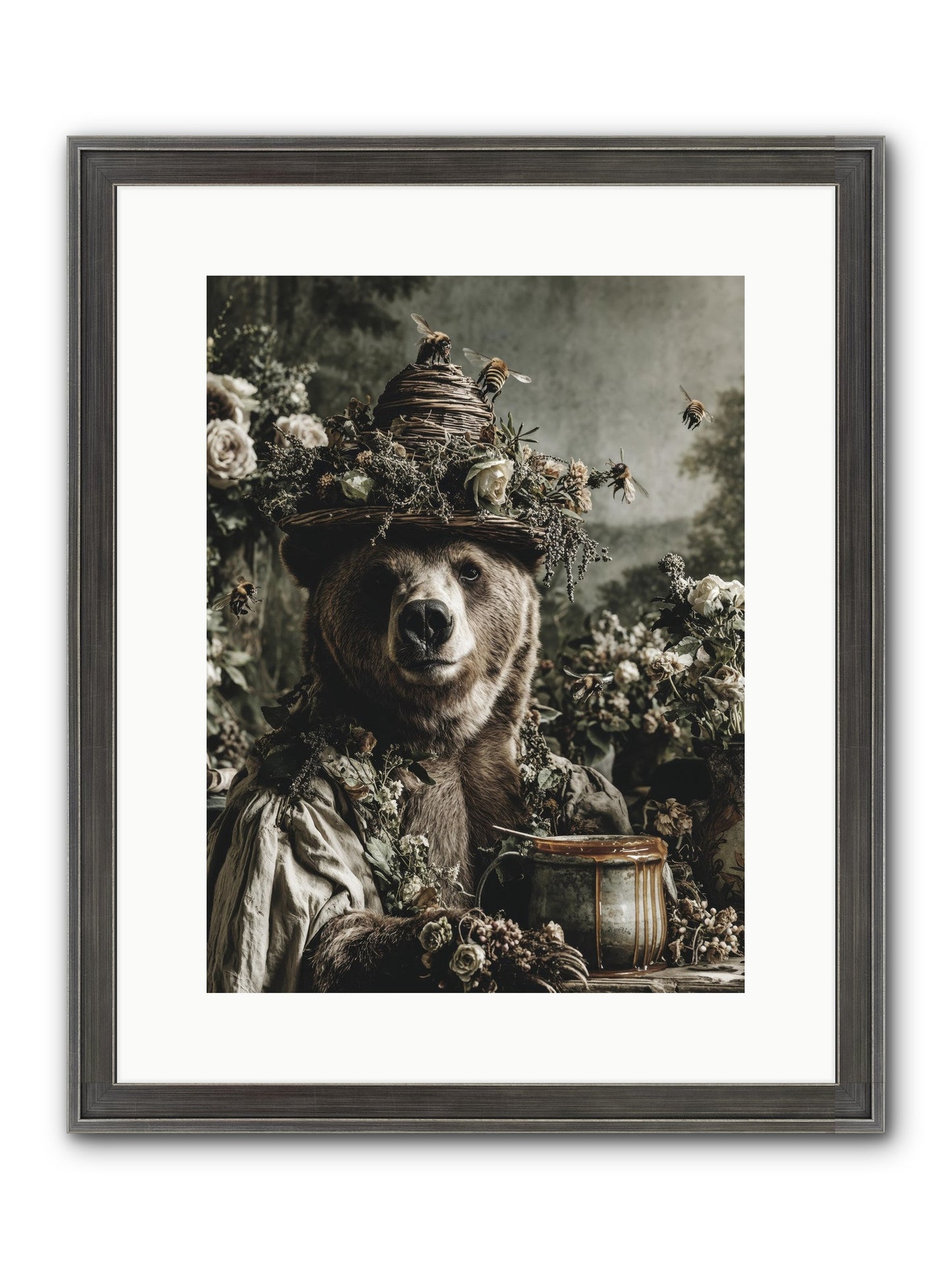 Harvest Moon's Diary Framed Print - Slimwoods Black/Silver 12x16