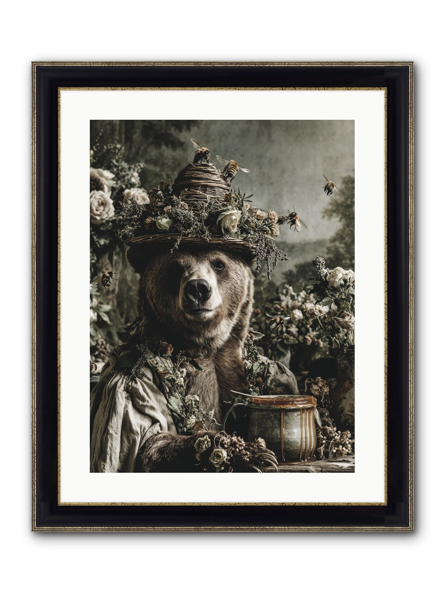 Harvest Moon's Diary Framed Print - Black & Gold 18x24