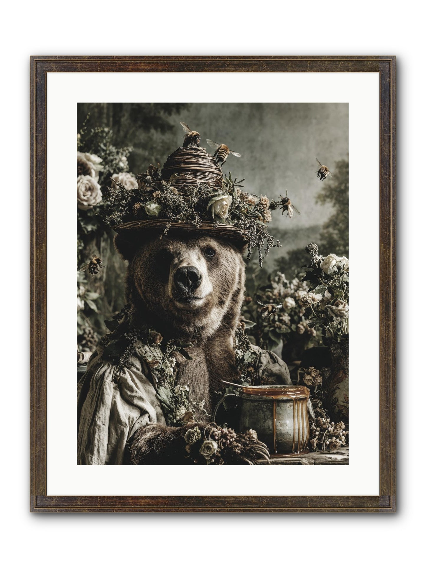 Harvest Moon's Diary Framed Print - Slimwoods Black/Gold 18x24