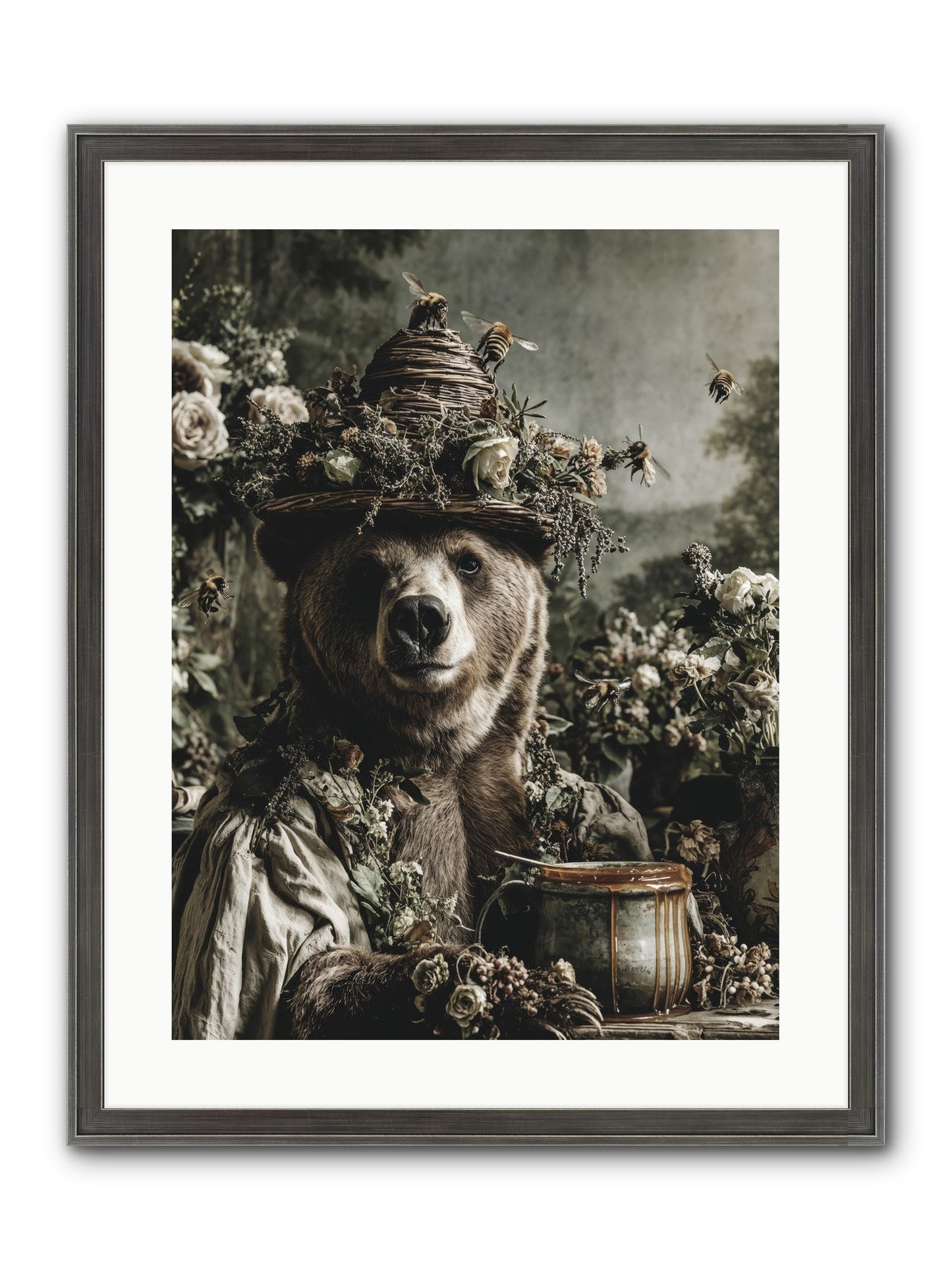 Harvest Moon's Diary Framed Print - Slimwoods Black/Silver 18x24