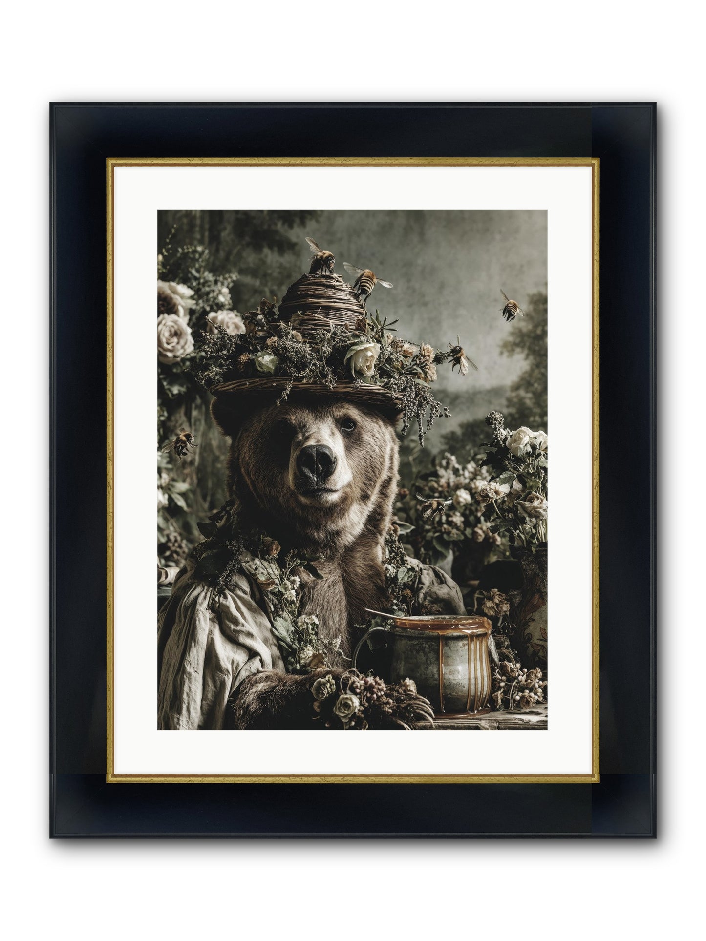 Harvest Moon's Diary Framed Print - Wide Black w/Gold 18x24