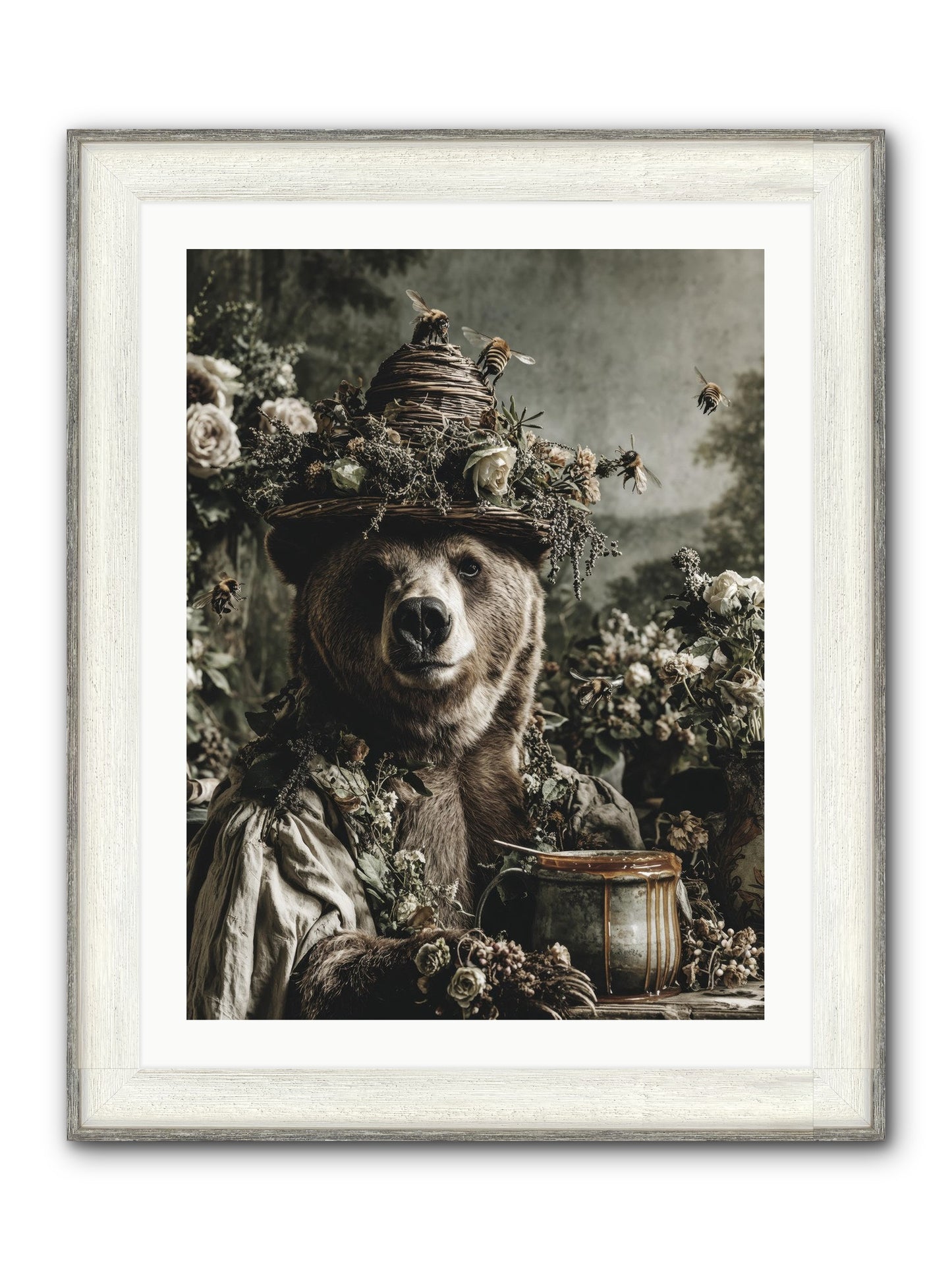 Harvest Moon's Diary Framed Print - Driftwood White 24x32